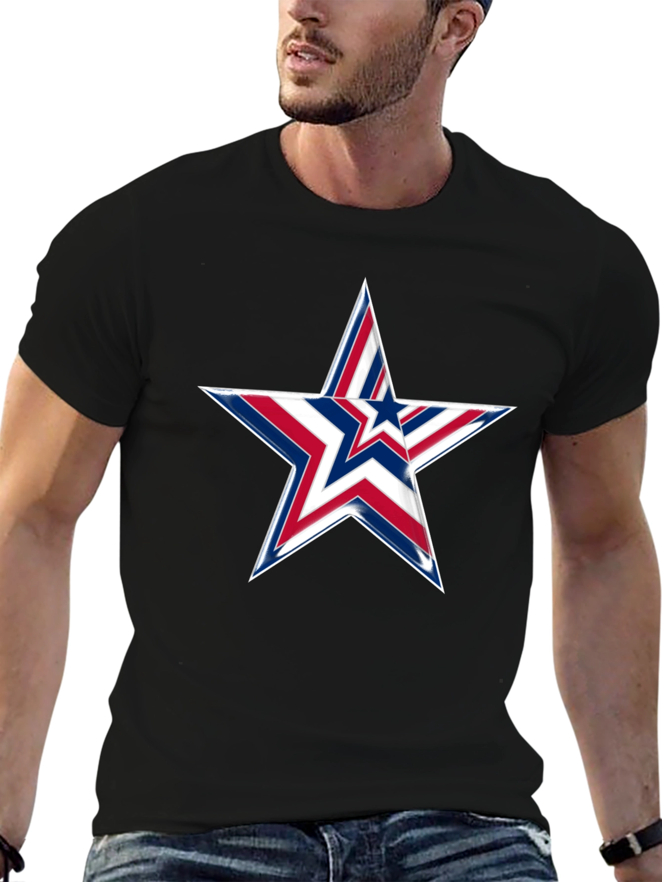Black Patriotic Star Graphic Tee - USA Pride view 6