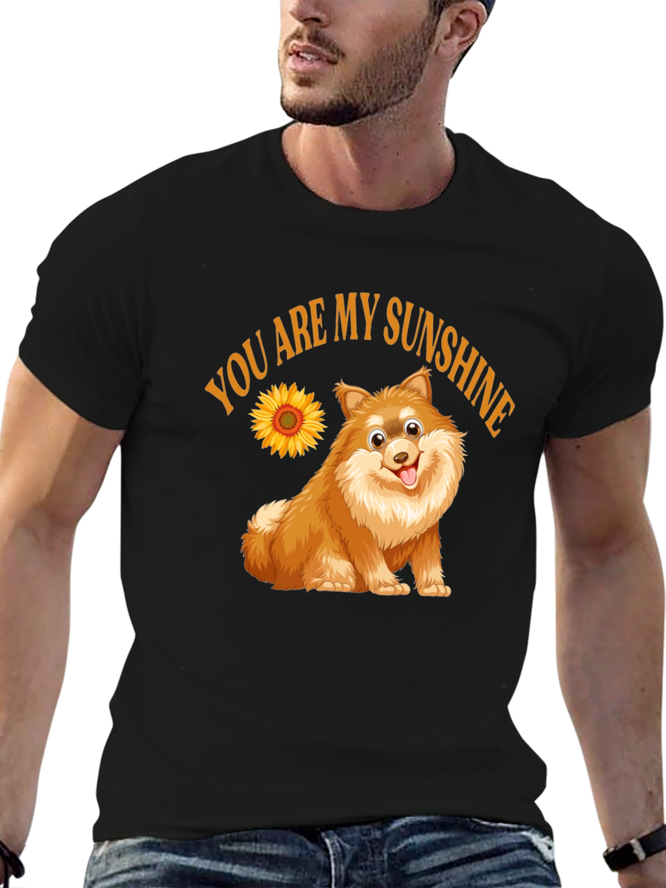 Black You Are My Sunshine Pomeranian Dog T-Shirt view 6
