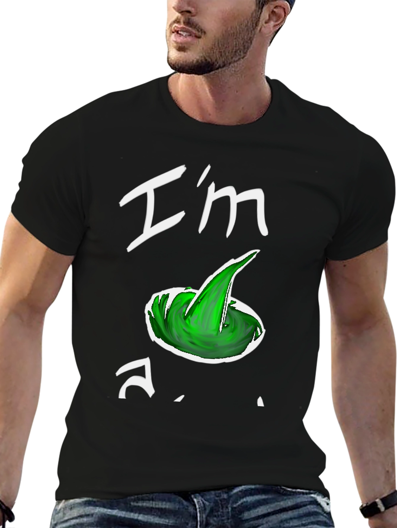 Black I'm a Wizard Hat Graphic T-Shirt view 6
