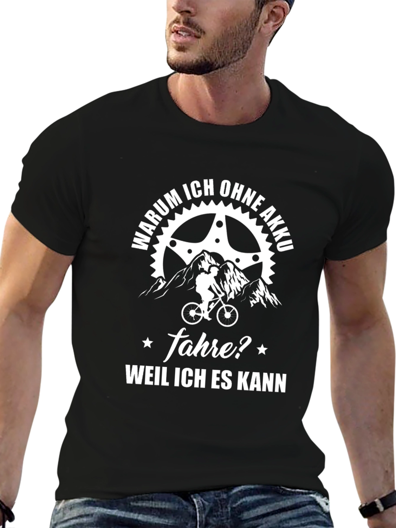 Black Funny Biker T-Shirt - Warum Ich Ohne Akku Fahre? view 6