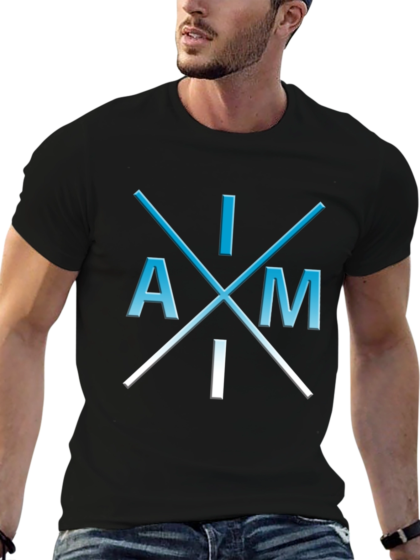 Black I Am I T-Shirt - Unique Graphic Tee view 6