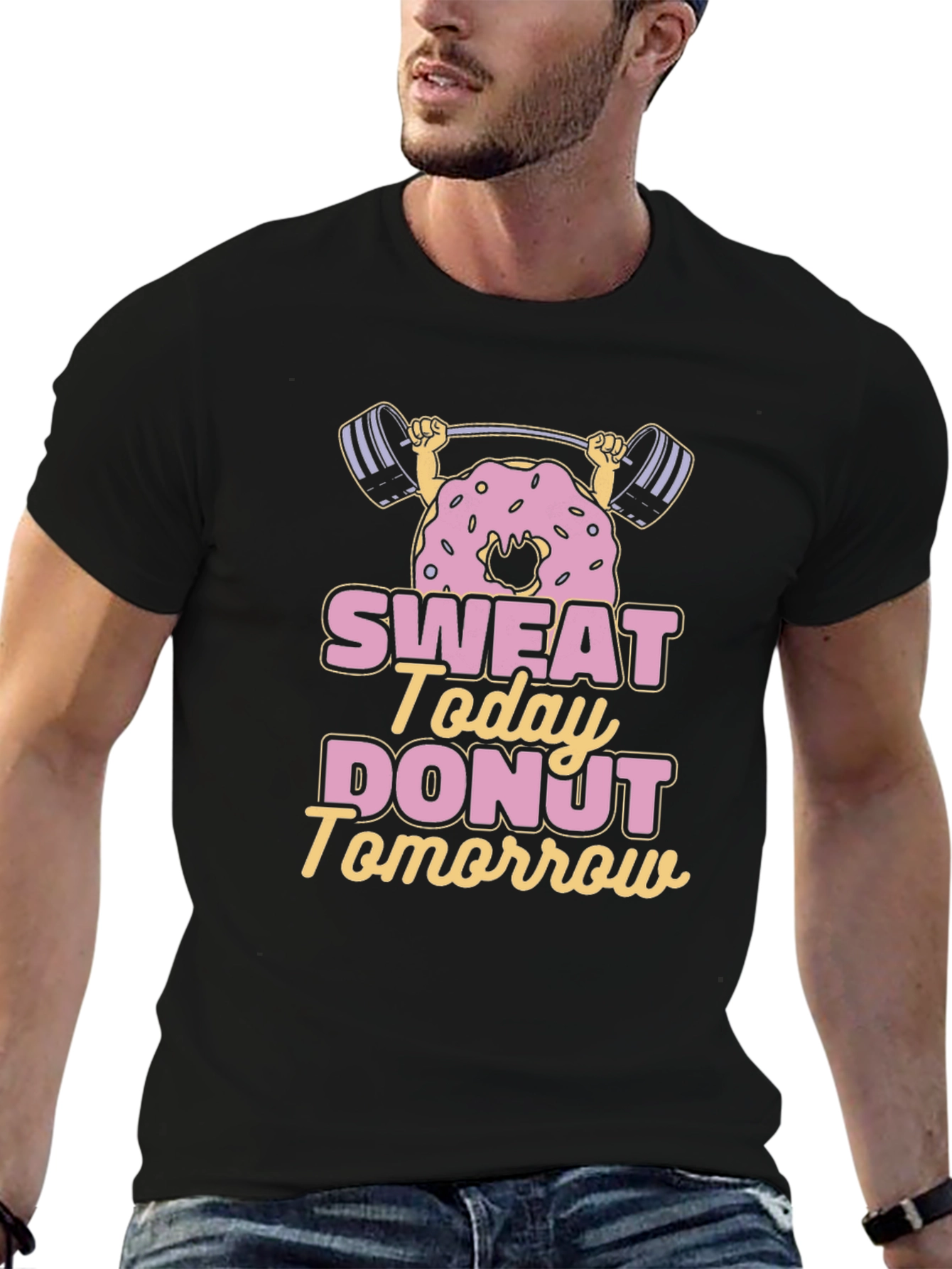 Black Sweat Today Donut Tomorrow T-Shirt view 6