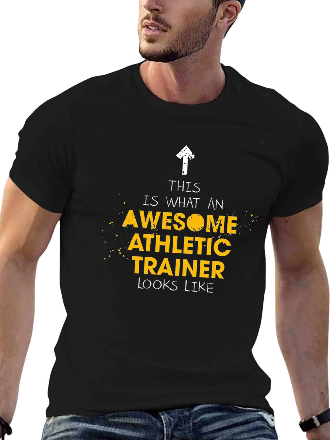 Black Awesome Athletic Trainer T-Shirt view 6