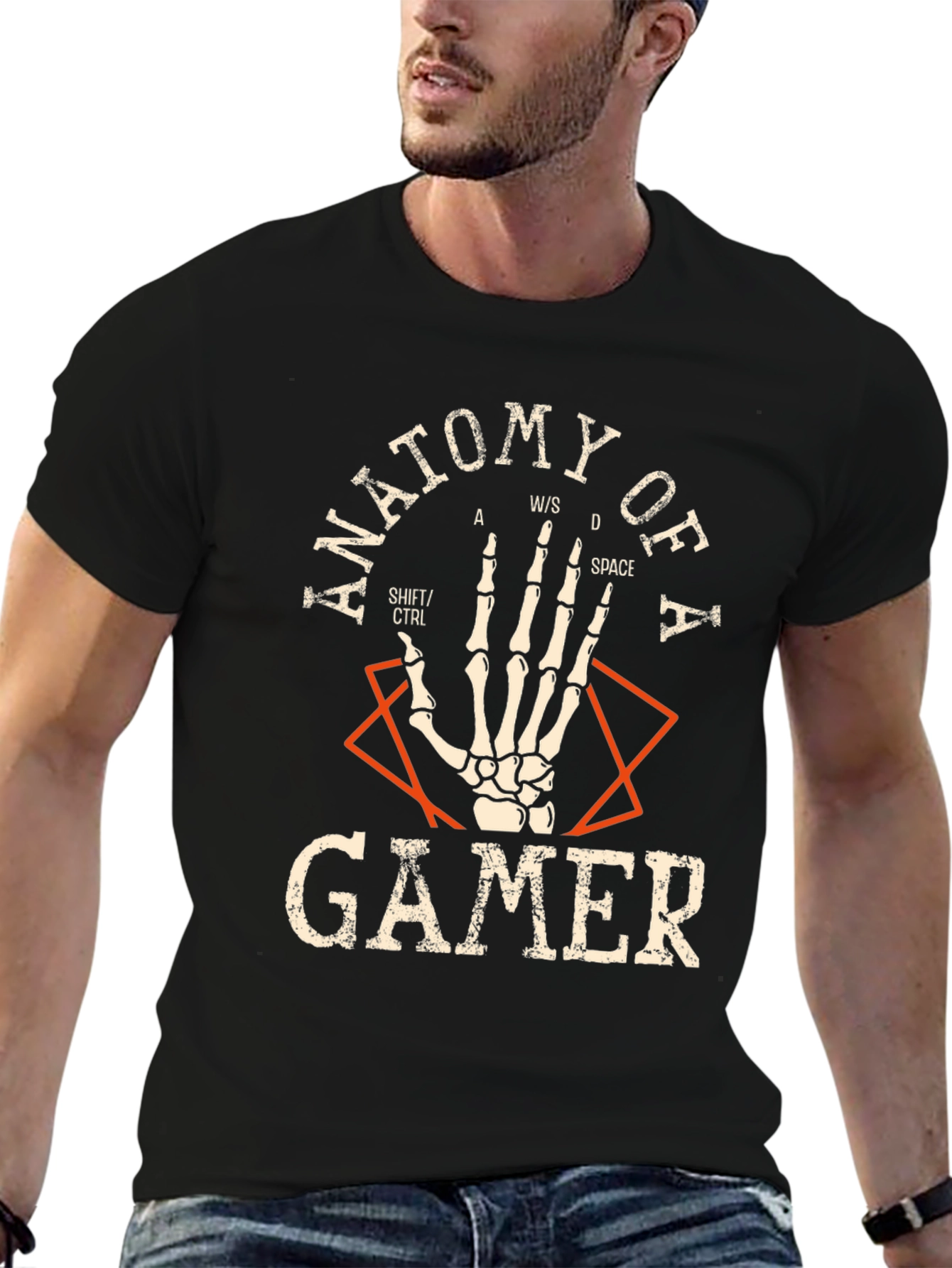 Black Anatomy of a Gamer Black T-Shirt view 6