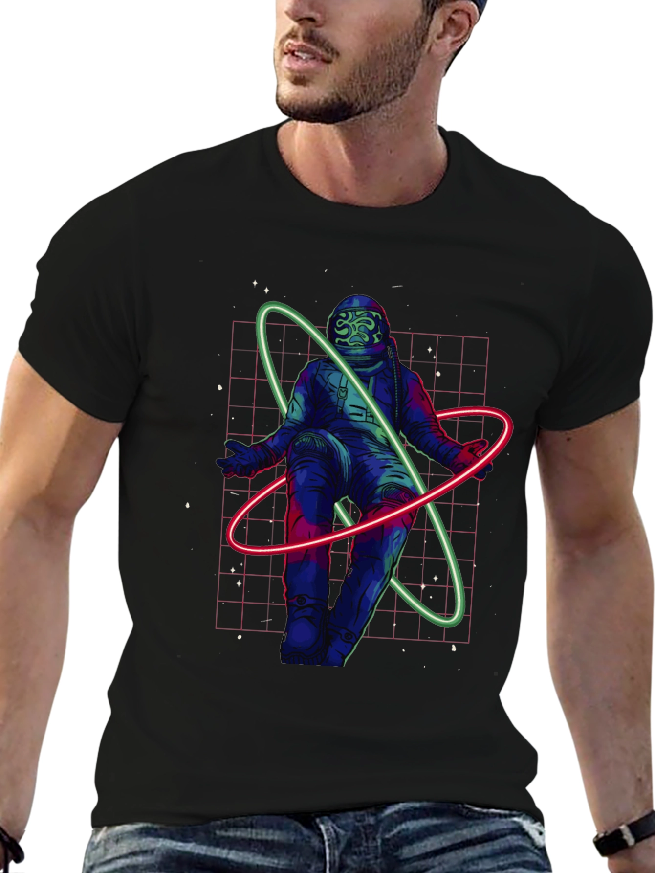 Black Astronaut Graphic T-Shirt - Space Design view 6