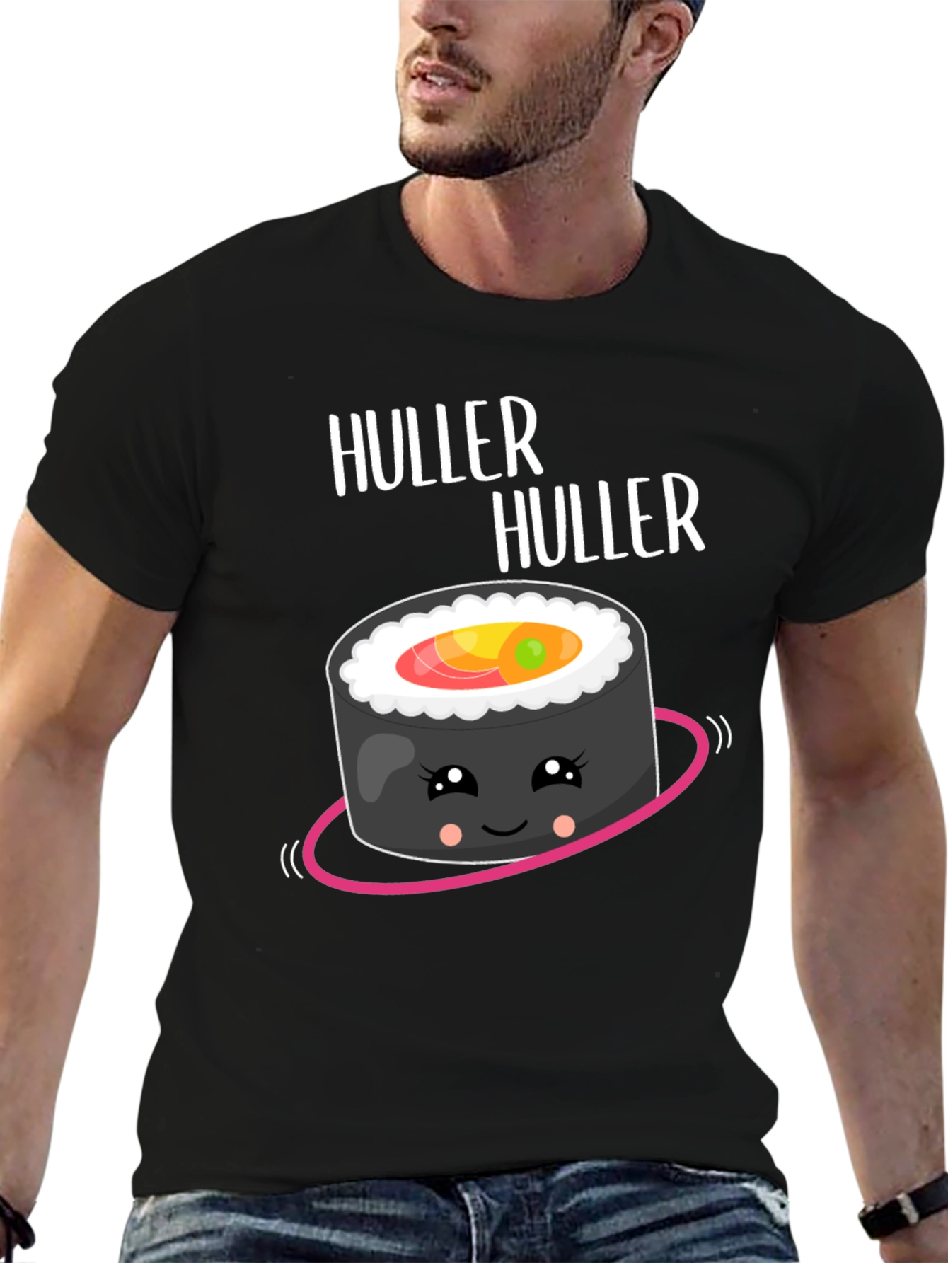 Black Huller Sushi Kawaii Style T-Shirt view 6