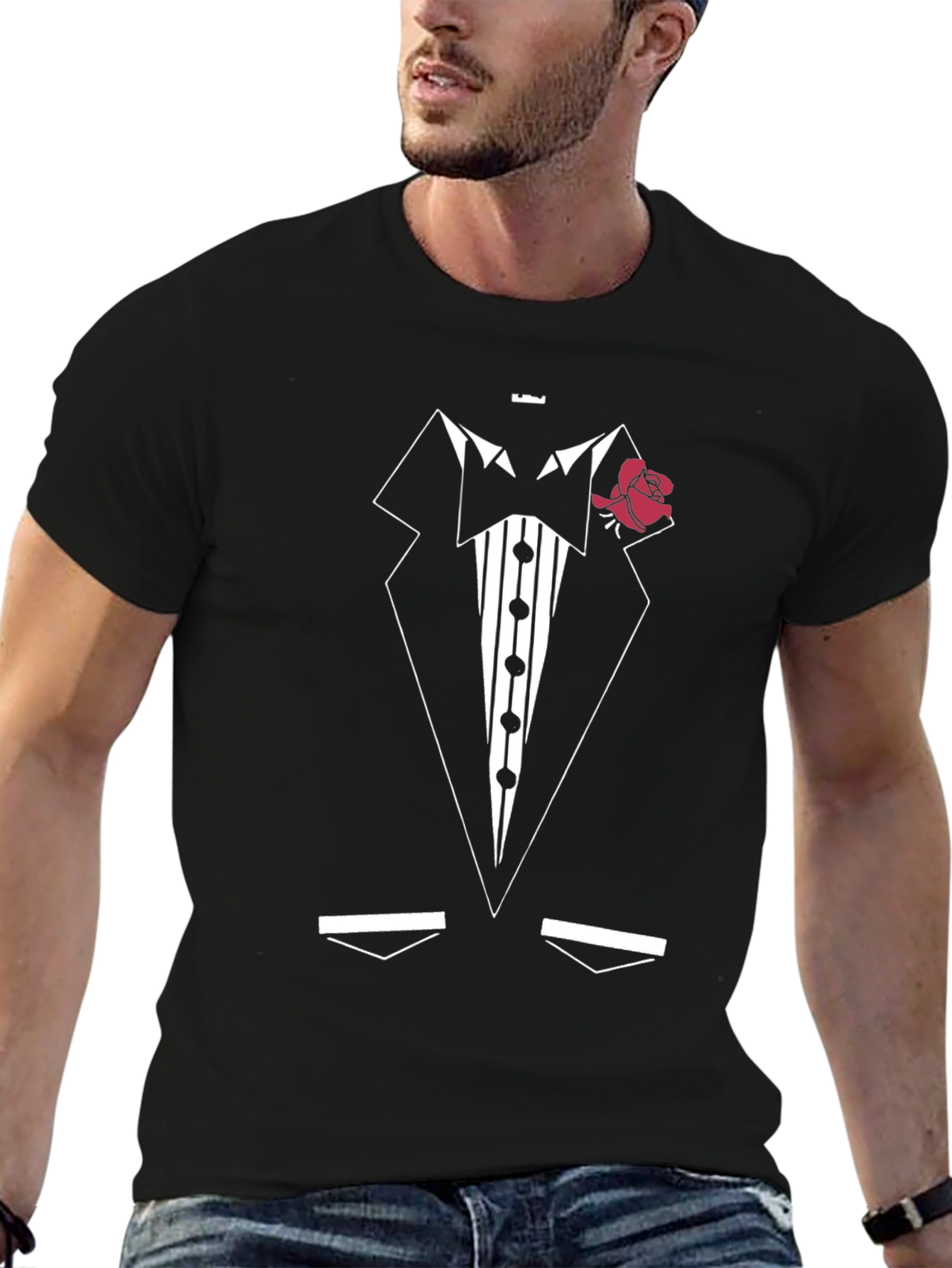 Black Tuxedo Graphic T-Shirt - Party Ready! view 6