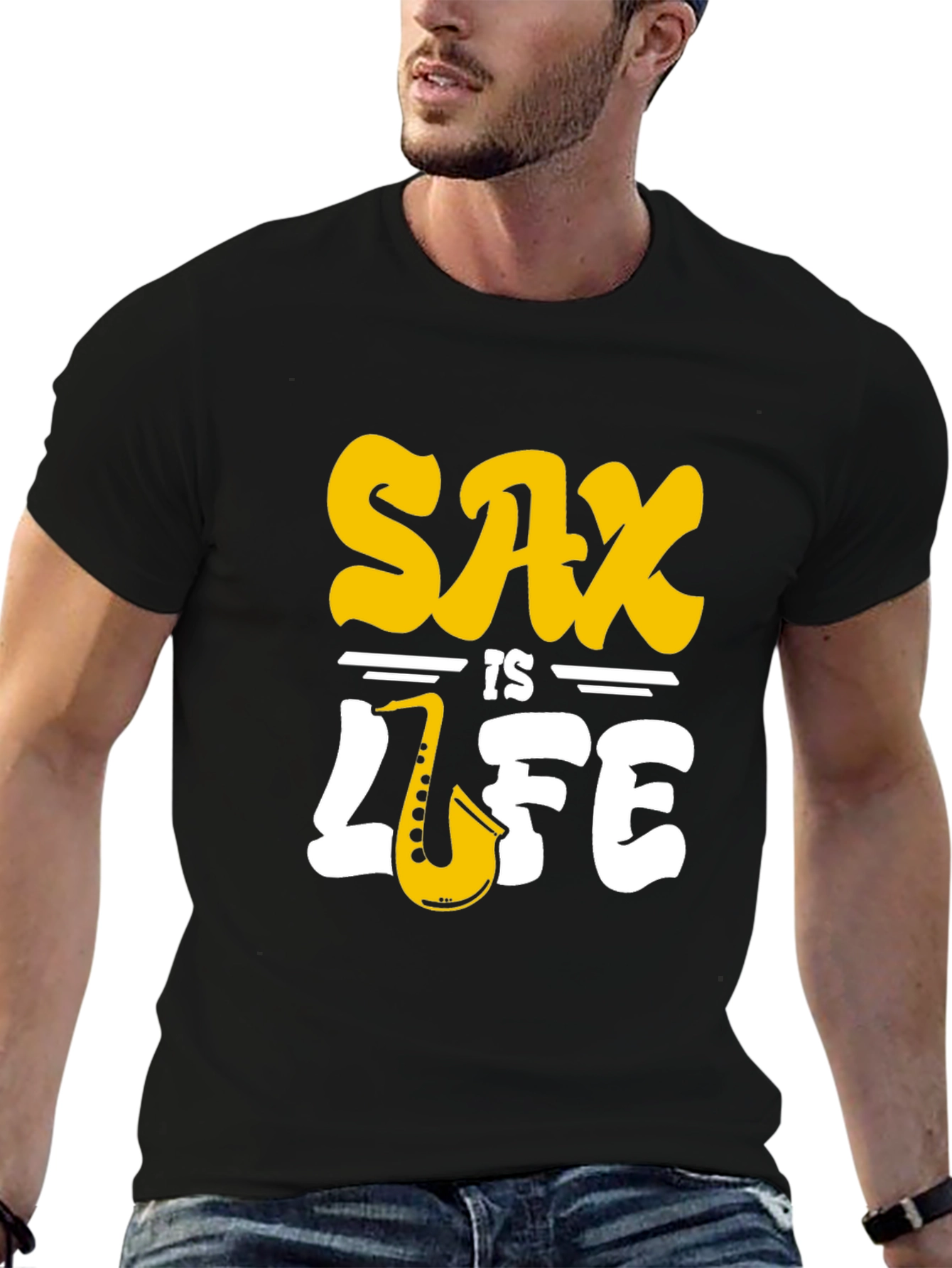 Black Sax is Life Graphic T-Shirt view 6