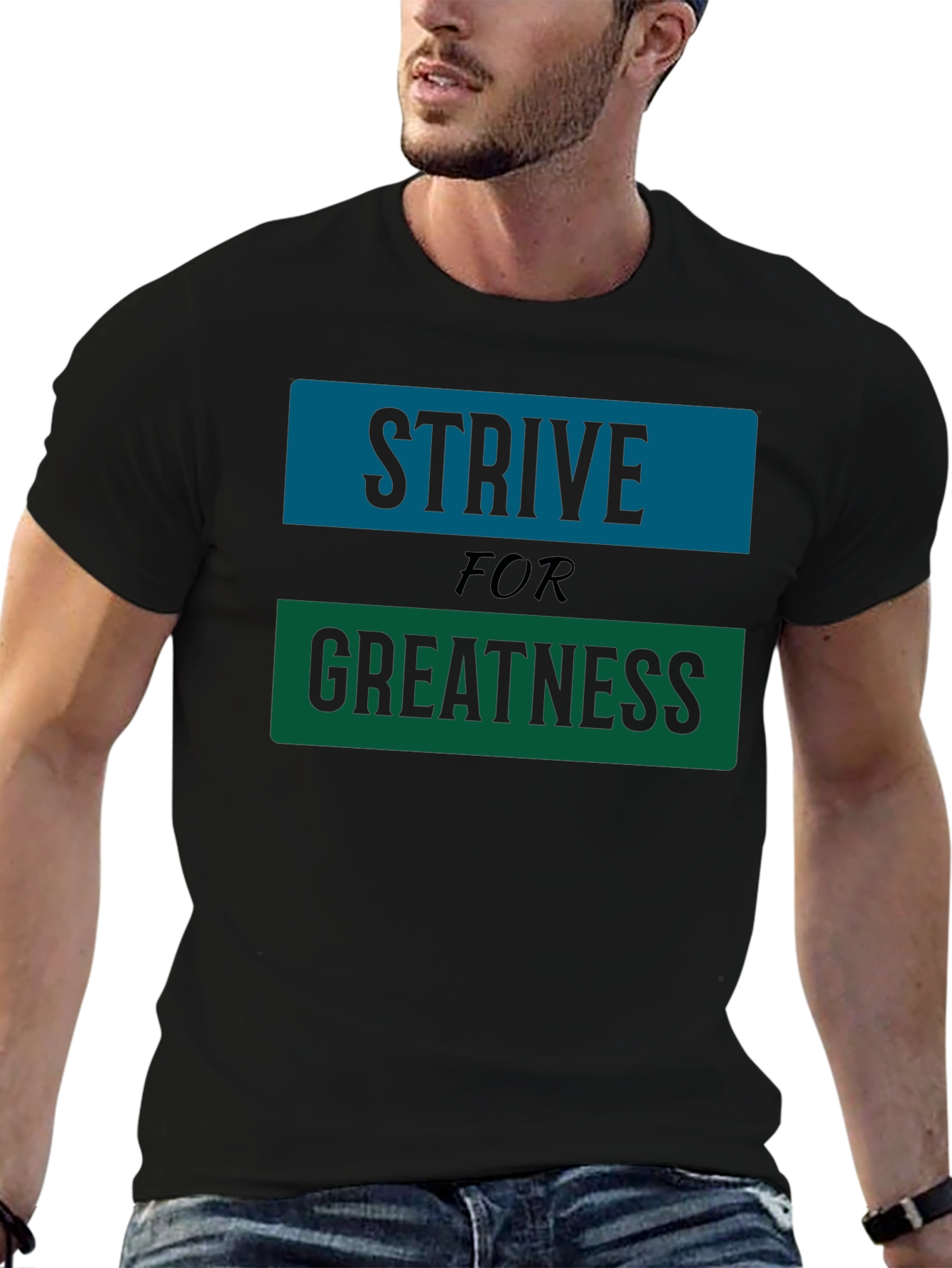 Black Strive for Greatness Graphic Tee view 6