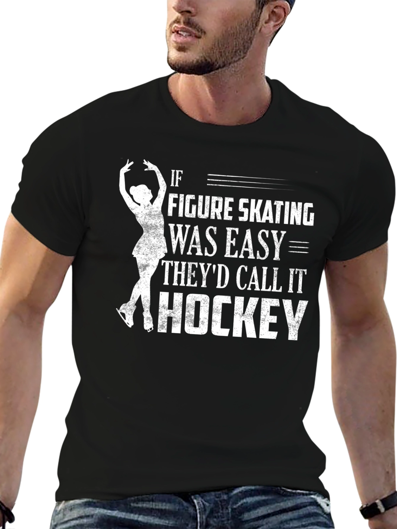 Black Figure Skating T-Shirt: If Figure Skating Was Easy... view 6