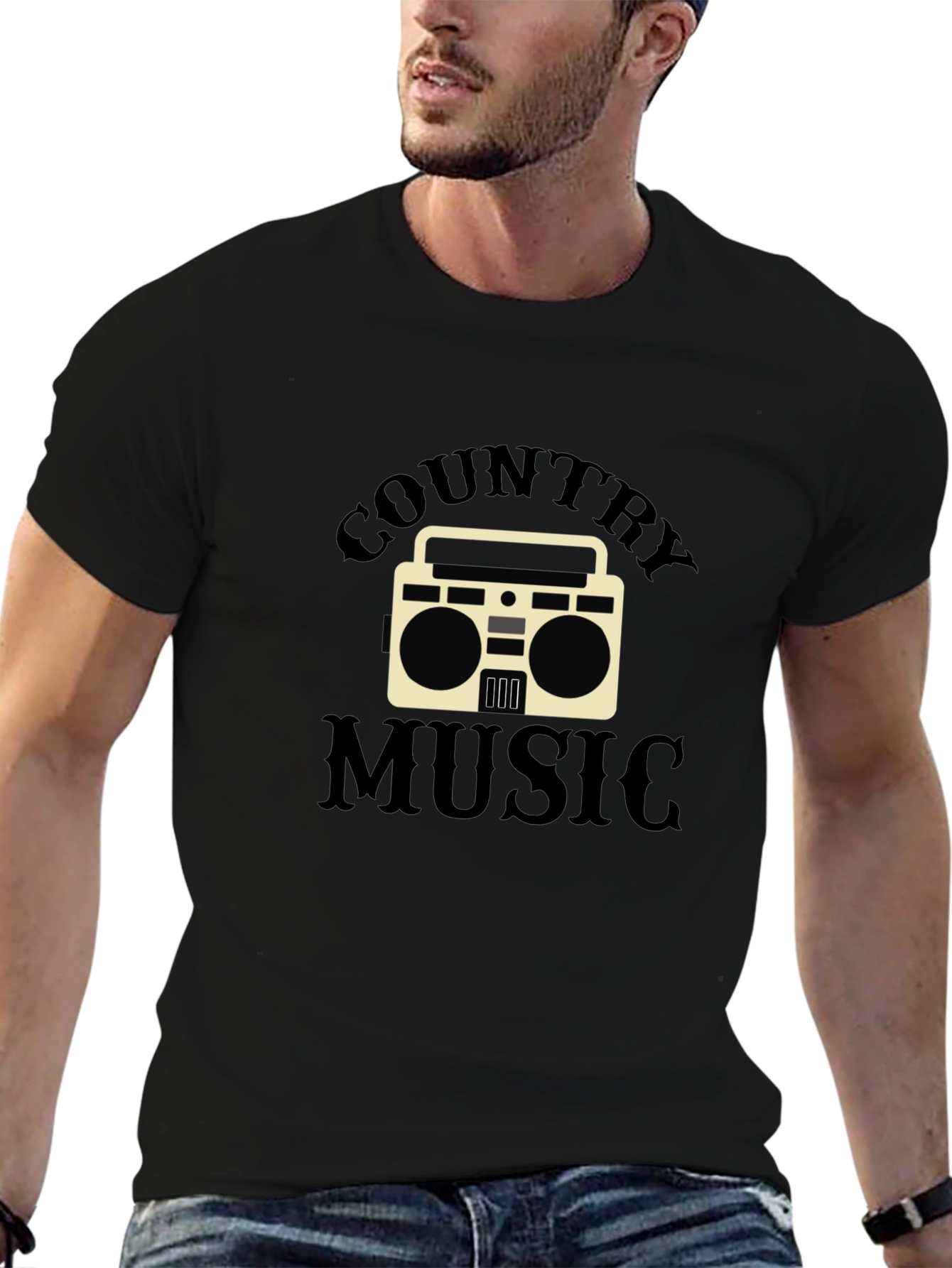 Black Country Music Graphic T-Shirt view 6