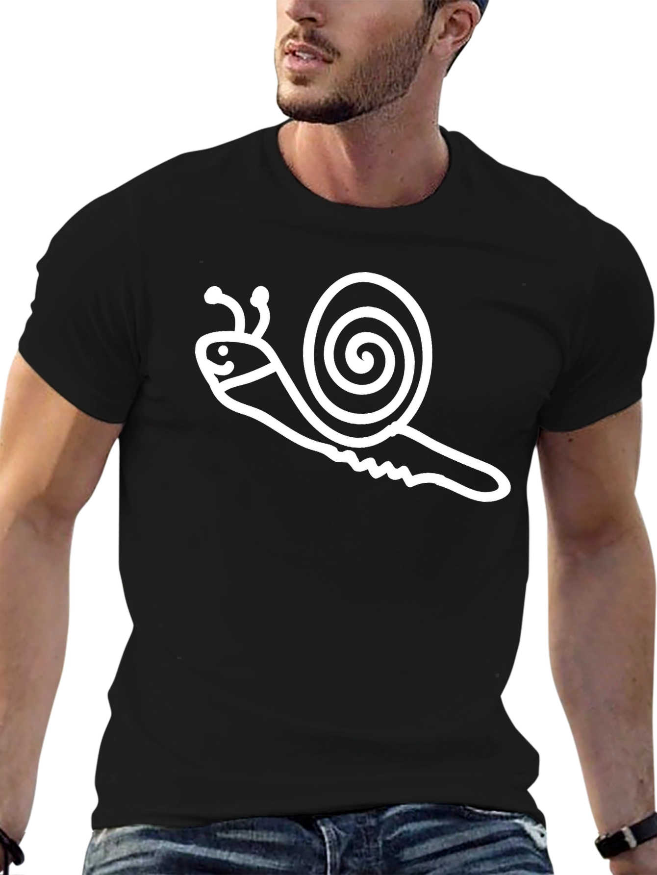 Black Snail Graphic Tee - Fun & Unique Design view 6