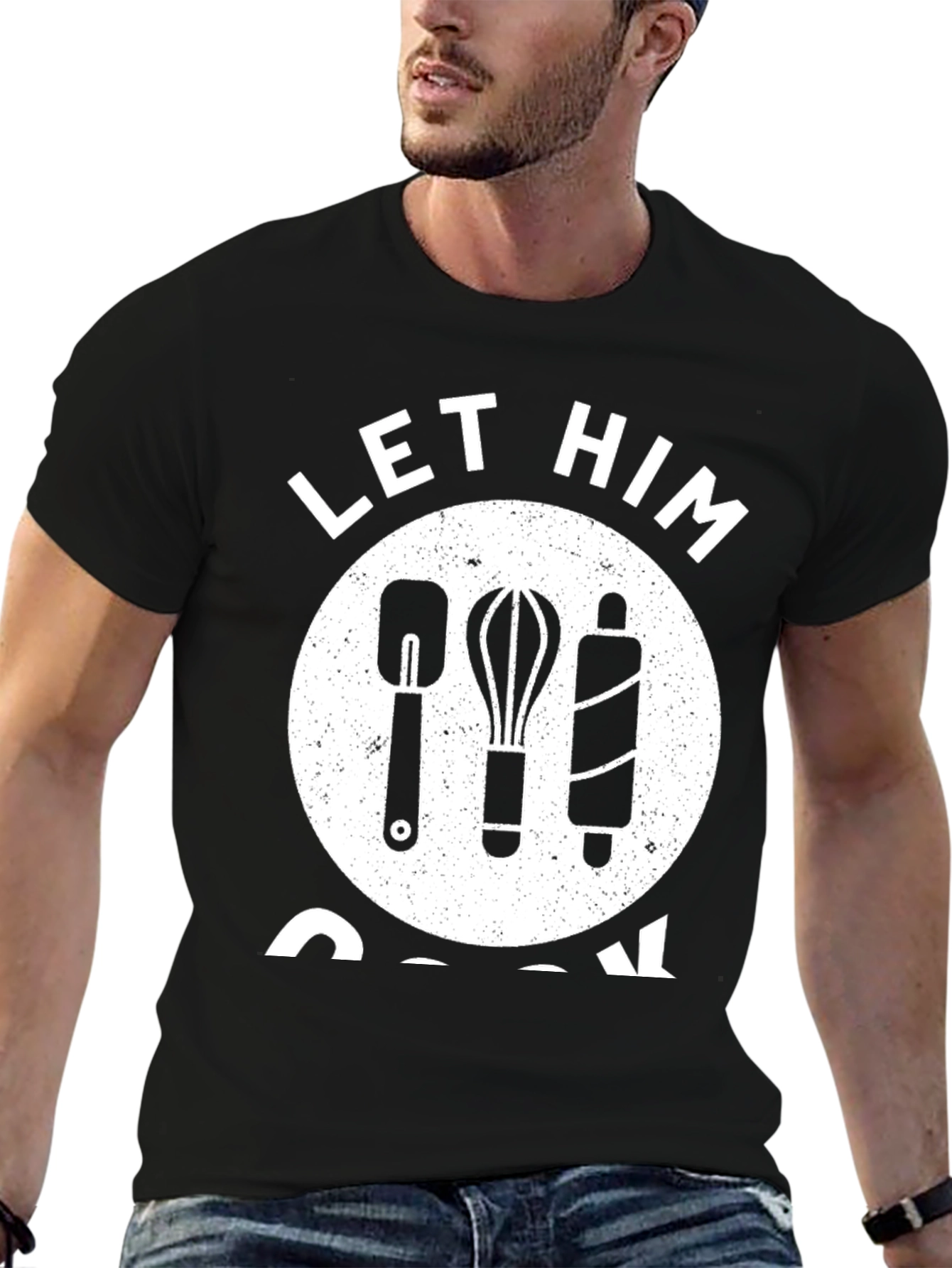 Black Let Him Cook T-Shirt - Chef Edition view 6