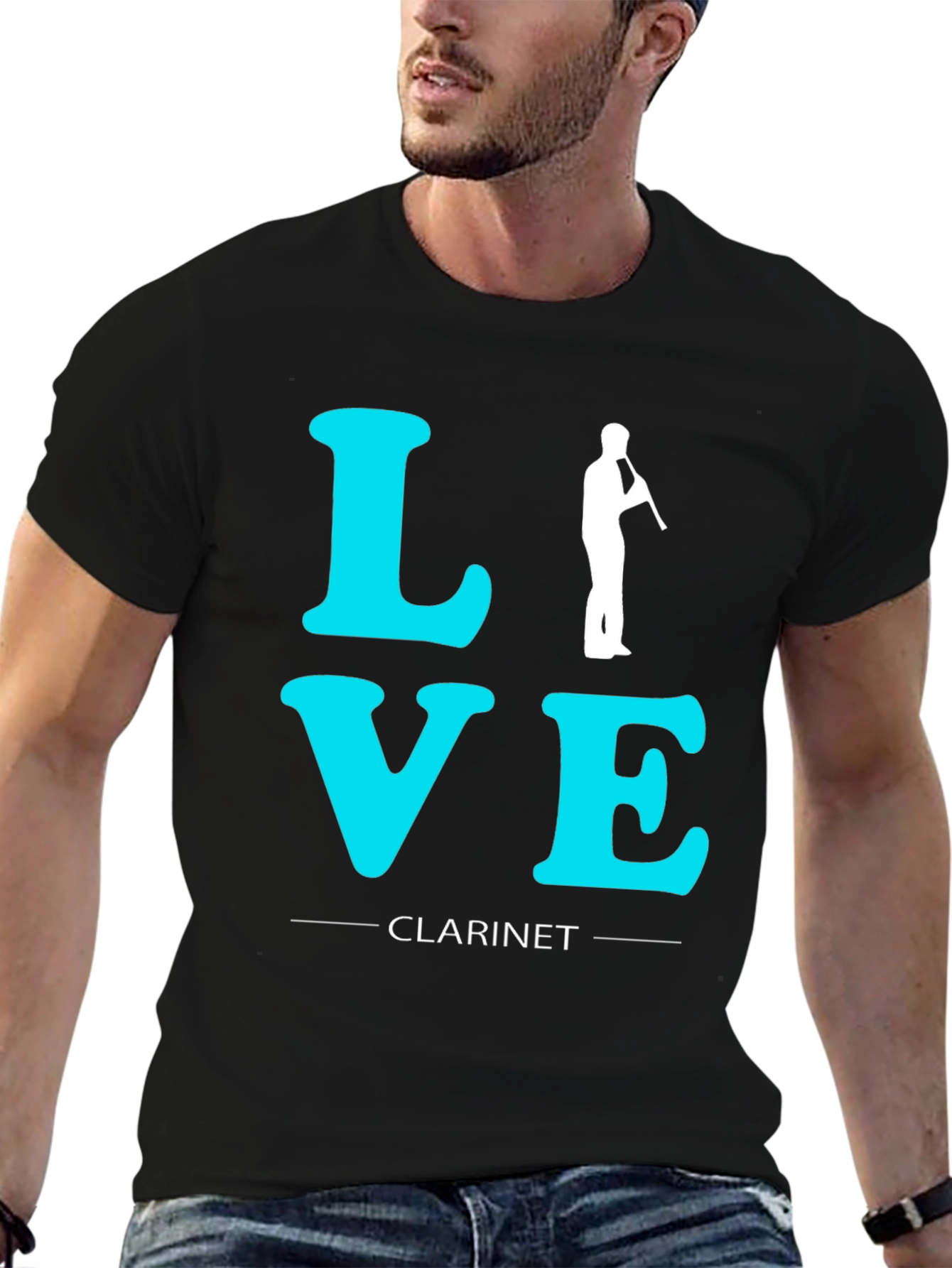 Black Love Clarinet T-Shirt - Black view 6