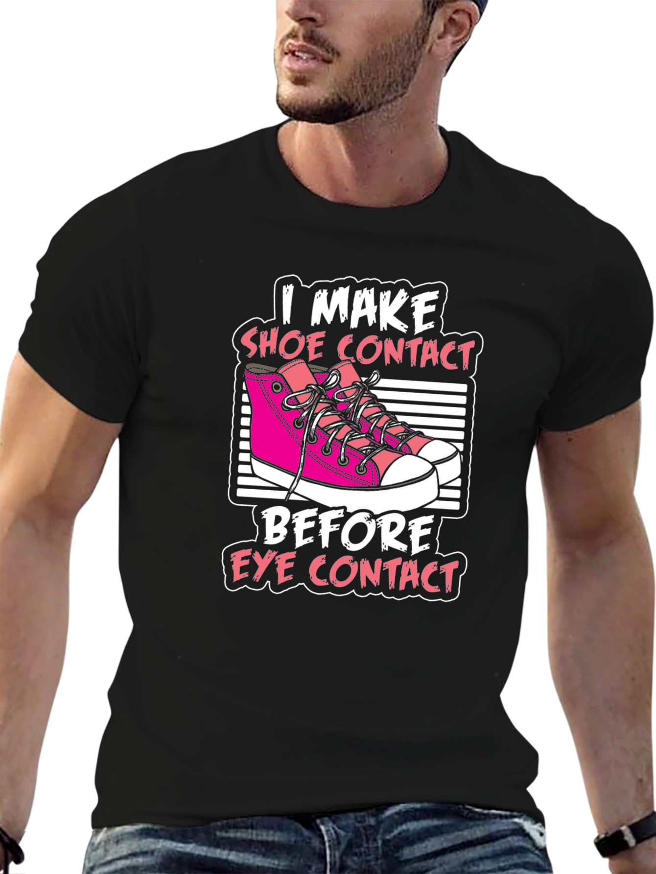 Black I Make Shoe Contact T-Shirt view 6
