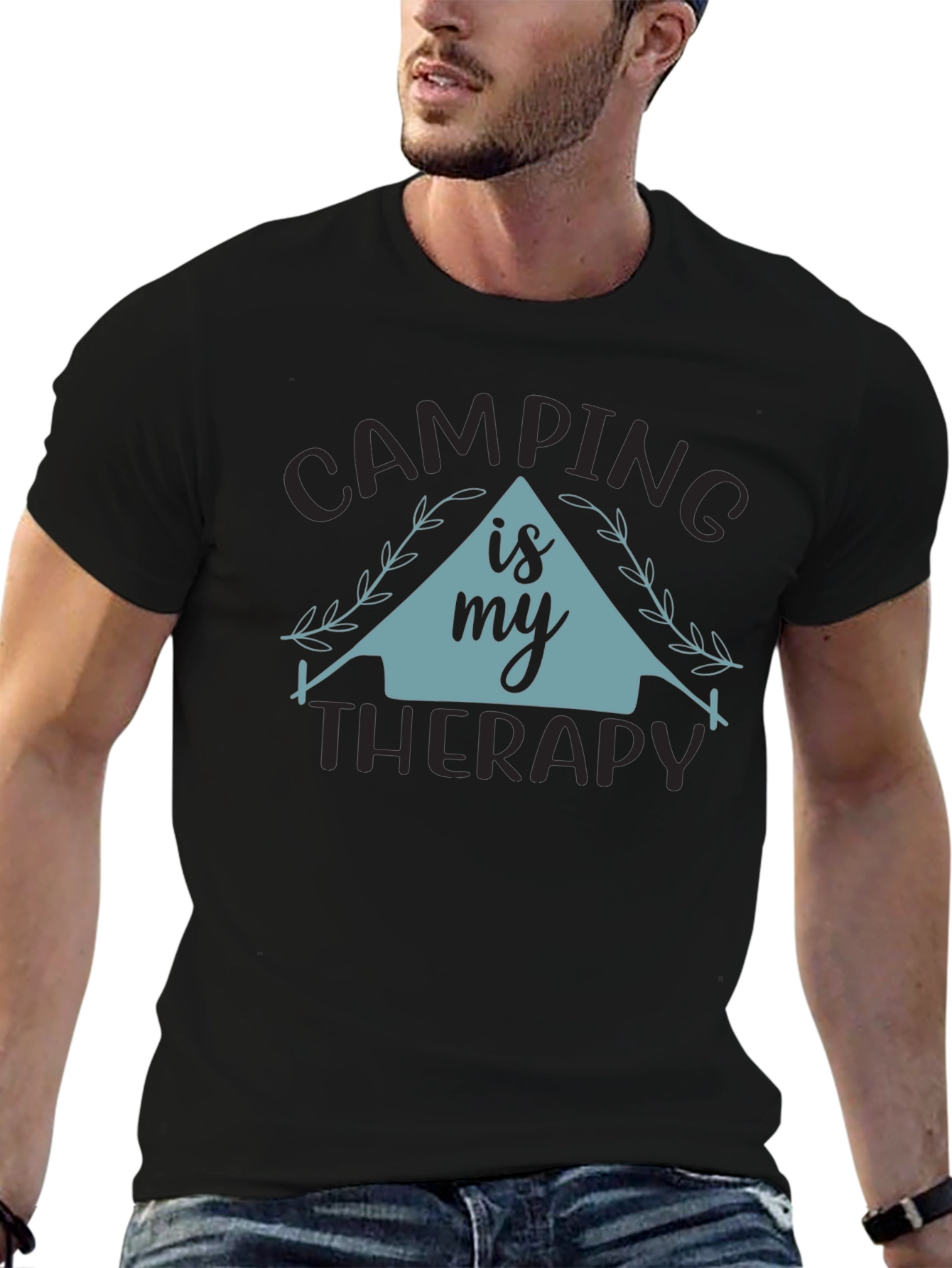 Black Camping is My Therapy Graphic Tee view 6
