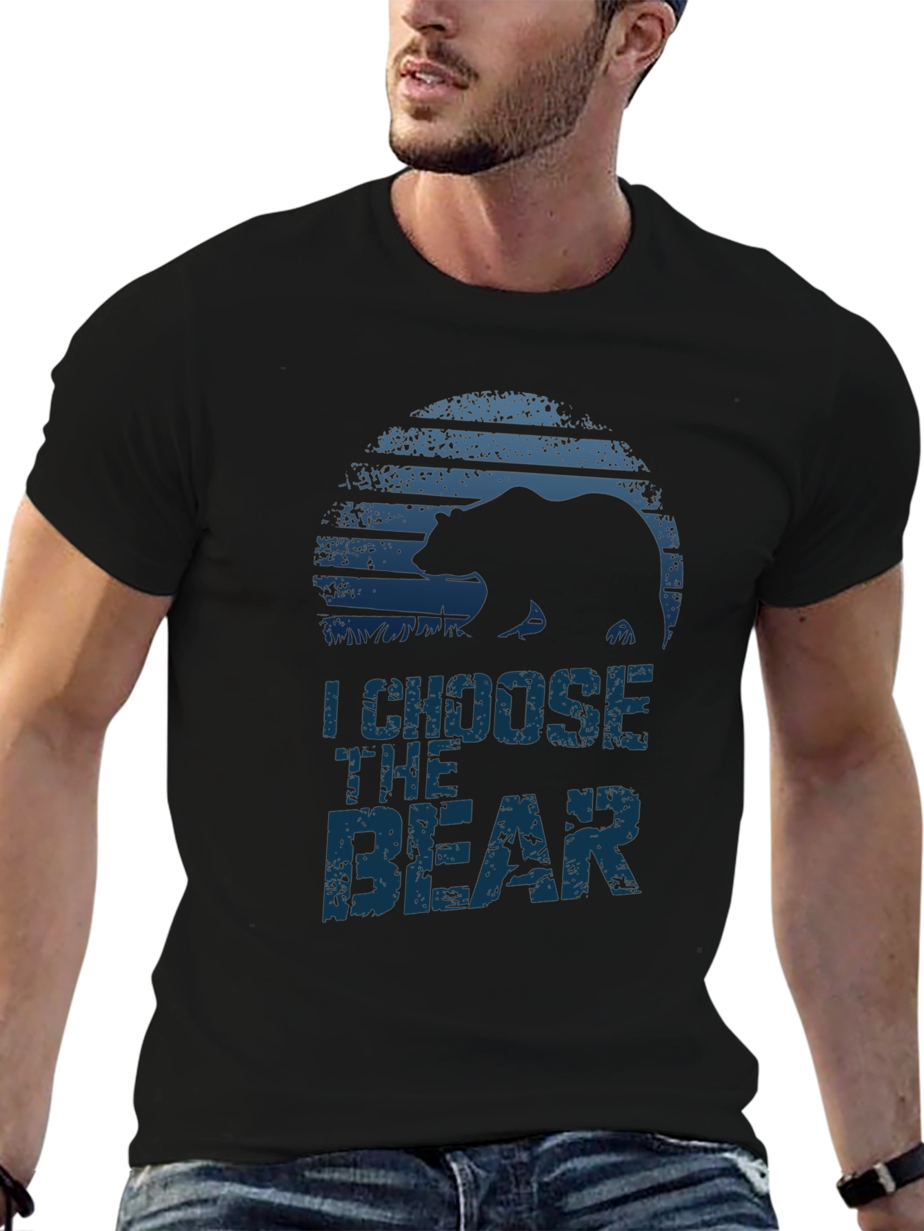 Black I Choose The Bear Graphic T-Shirt view 6