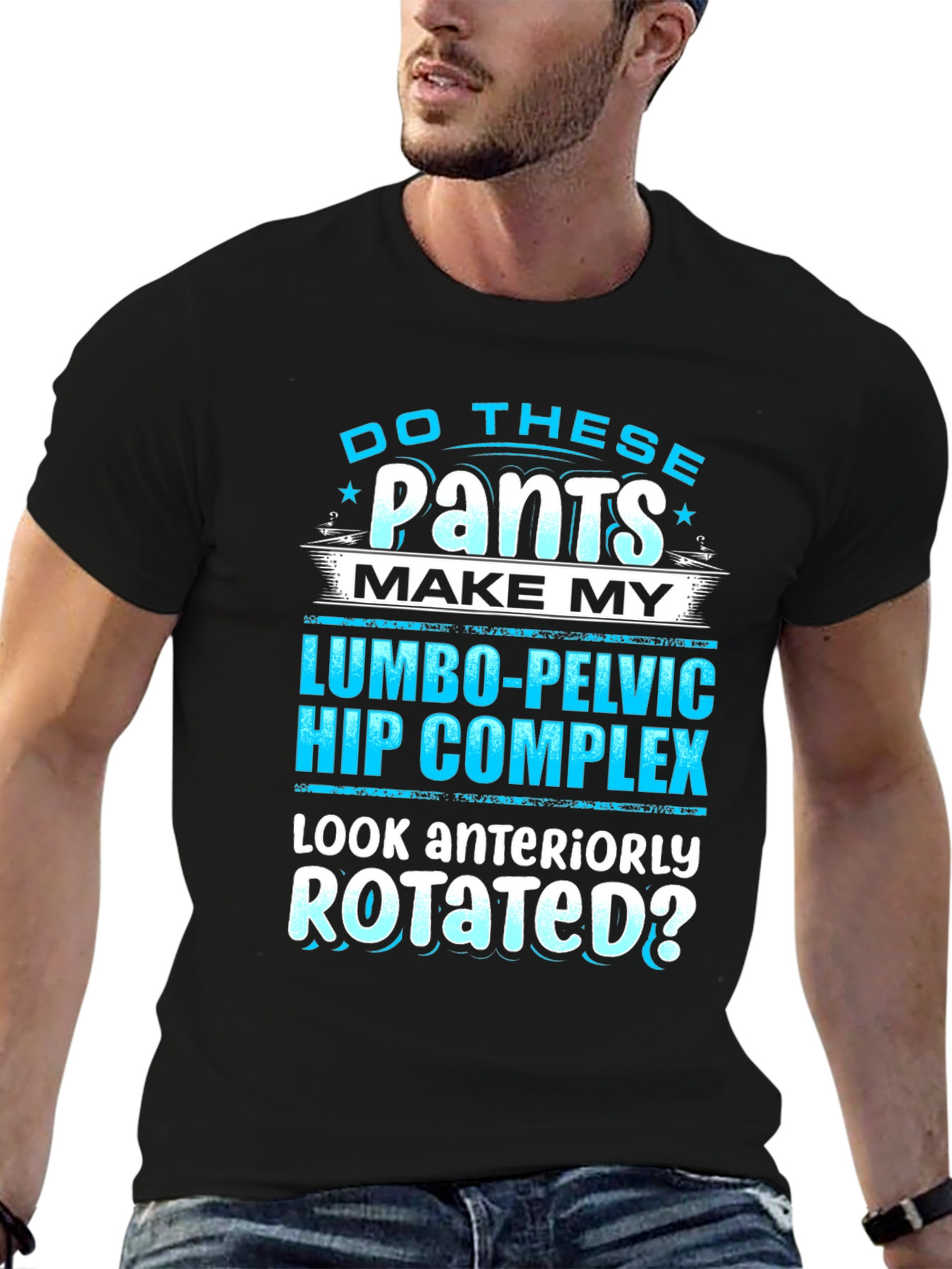 Black Funny Lumbo-Pelvic Hip Complex T-Shirt view 6