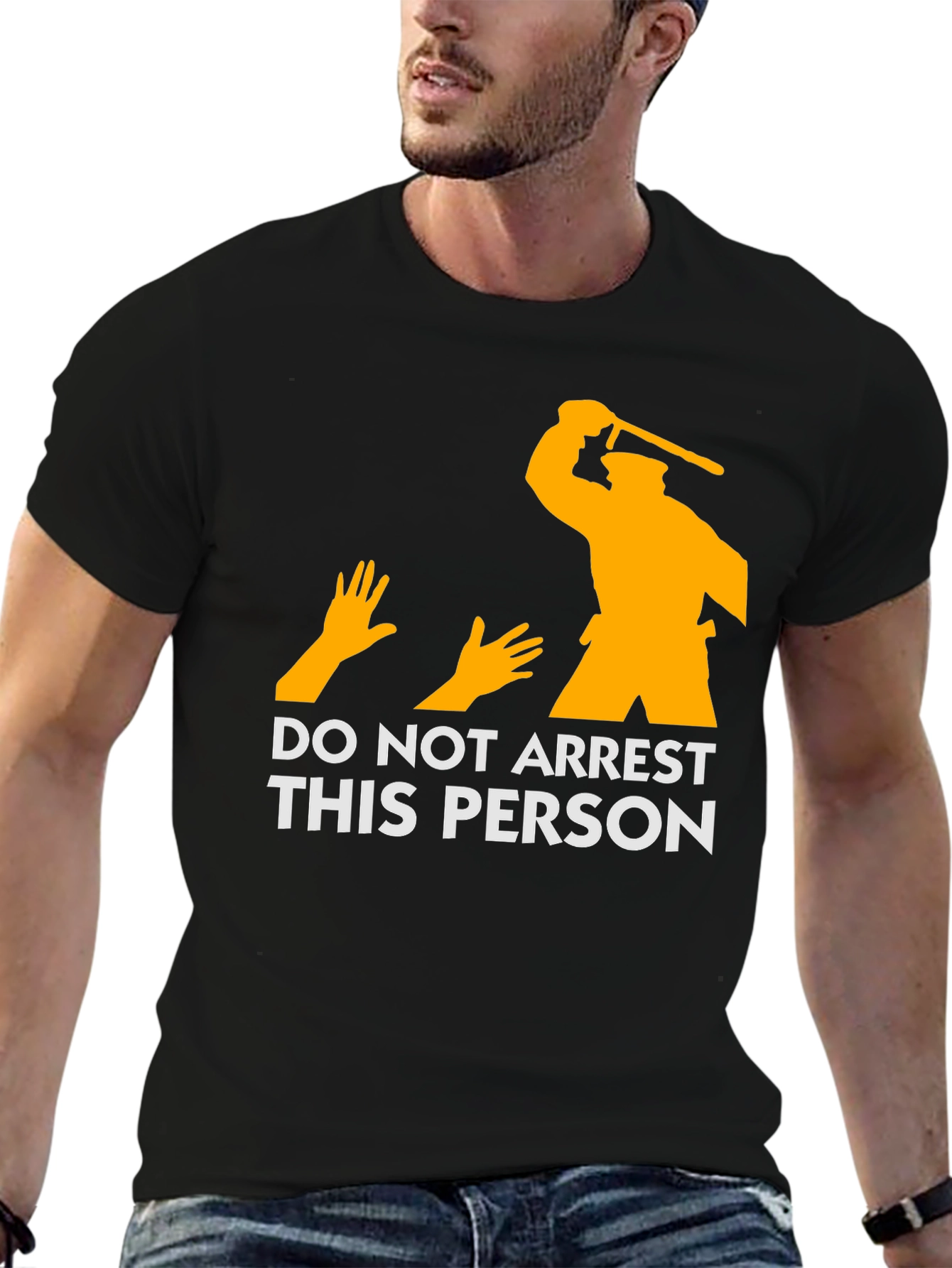 Black DO NOT ARREST THIS PERSON Graphic T-Shirt view 6