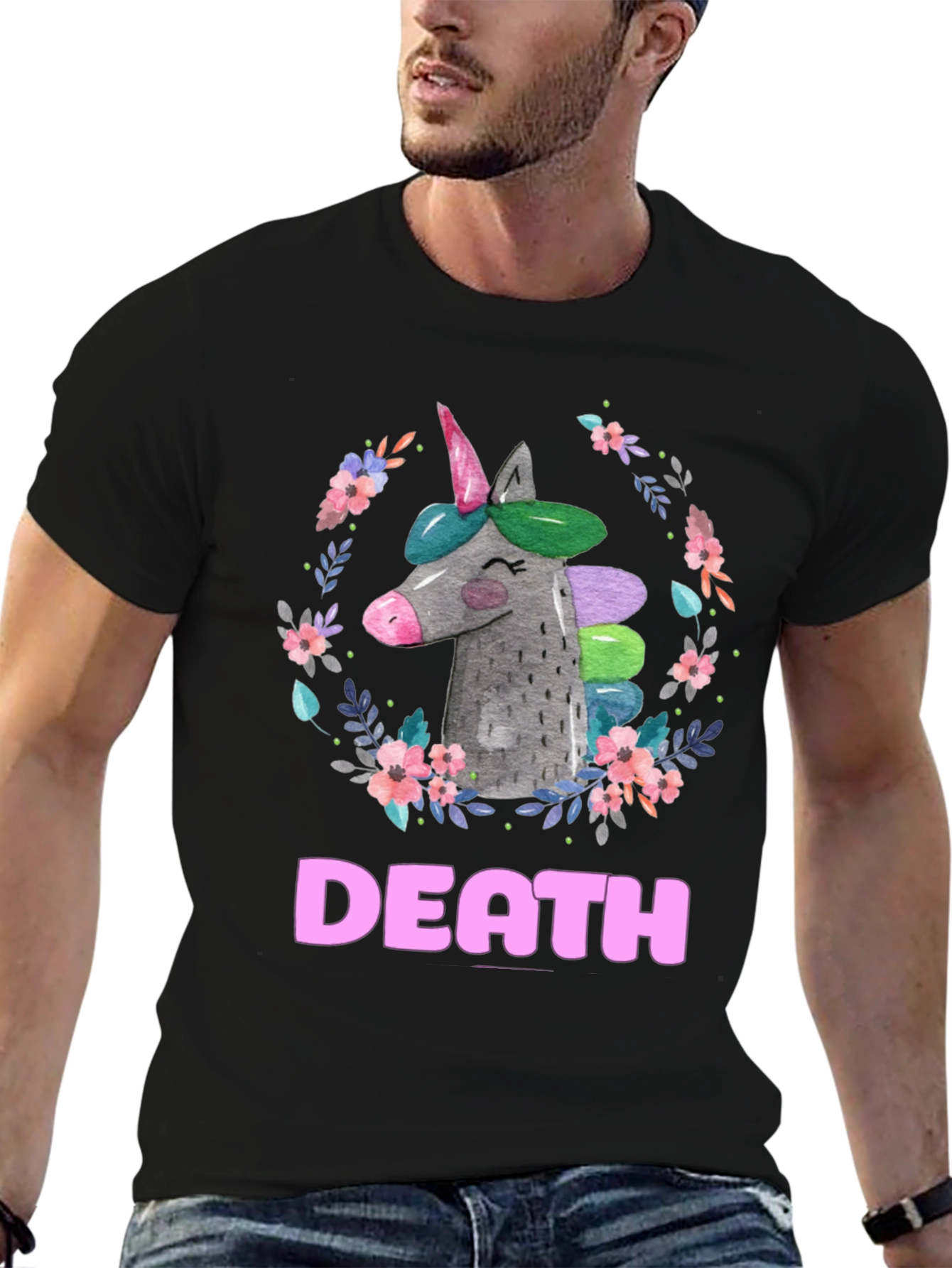 Black Unicorn Death Graphic Tee - Humor & Dark Humor view 6