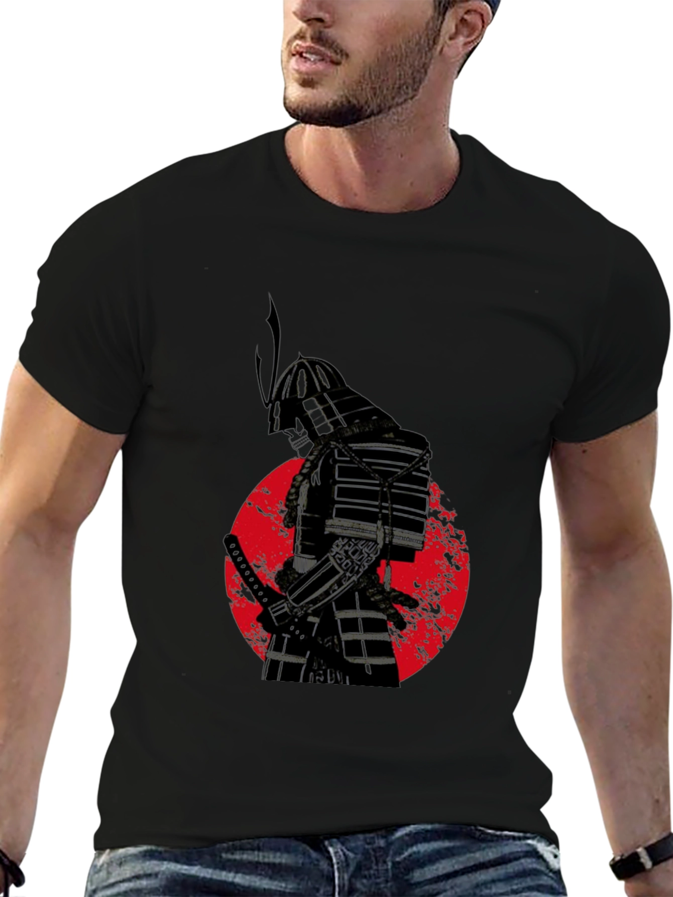 Black Samurai Warrior Graphic Tee view 6