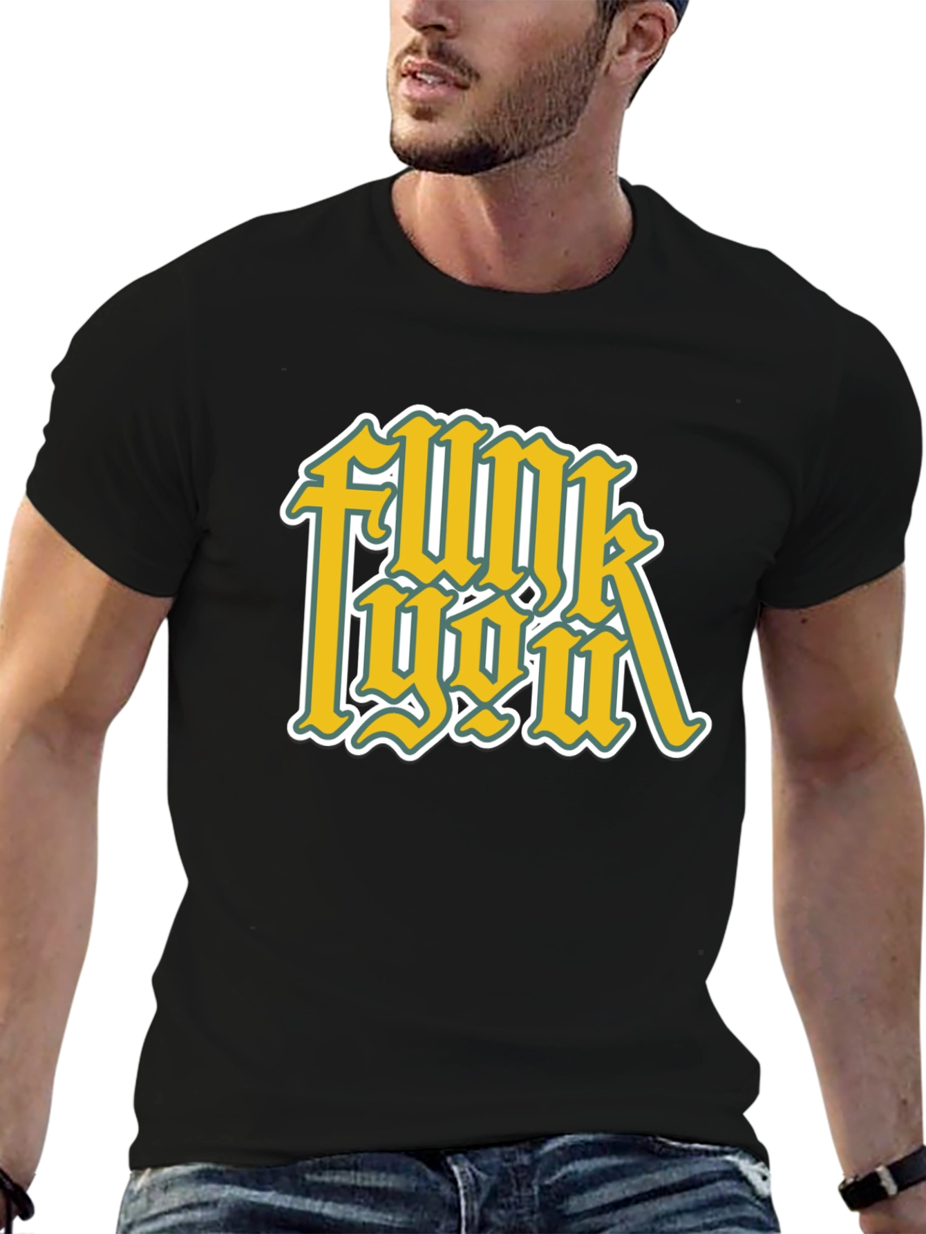 Black Funk You Graphic T-Shirt - Black Cotton Tee view 6