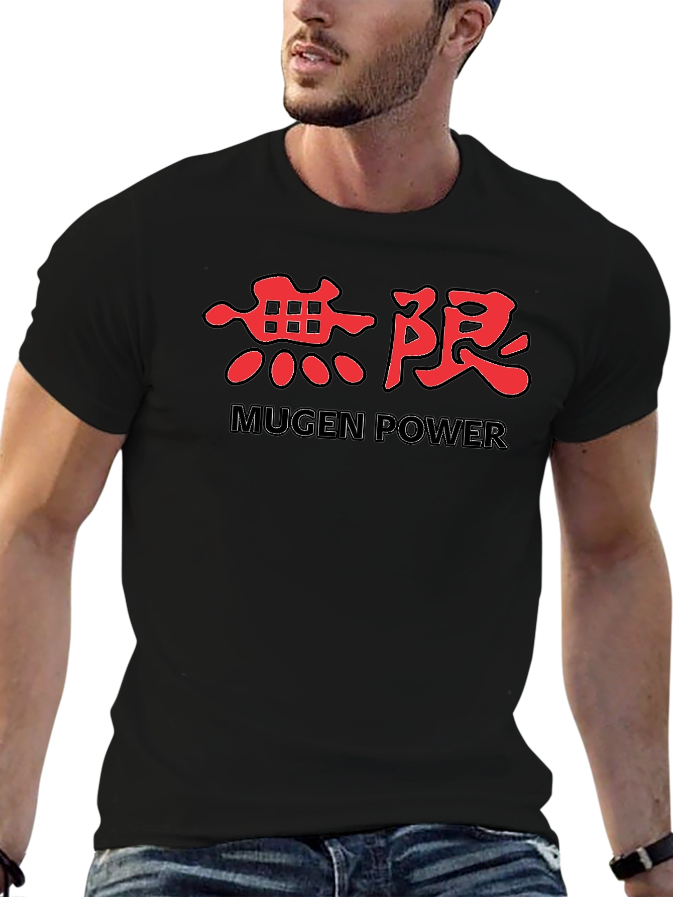Black Mugen Power Kanji T-Shirt - Black Graphic Tee view 6