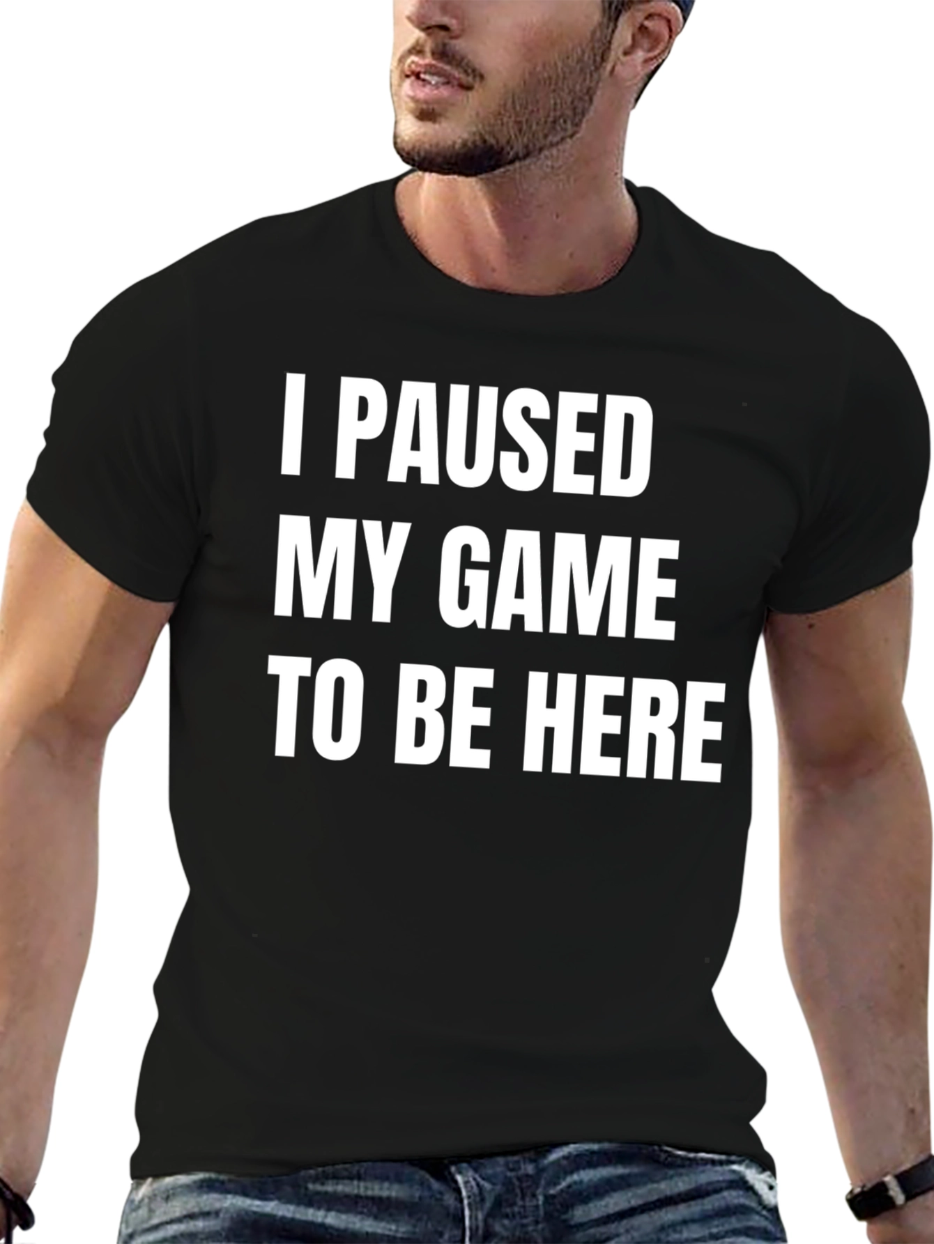 Black I Paused My Game T-Shirt - Gamer Humor Tee view 6