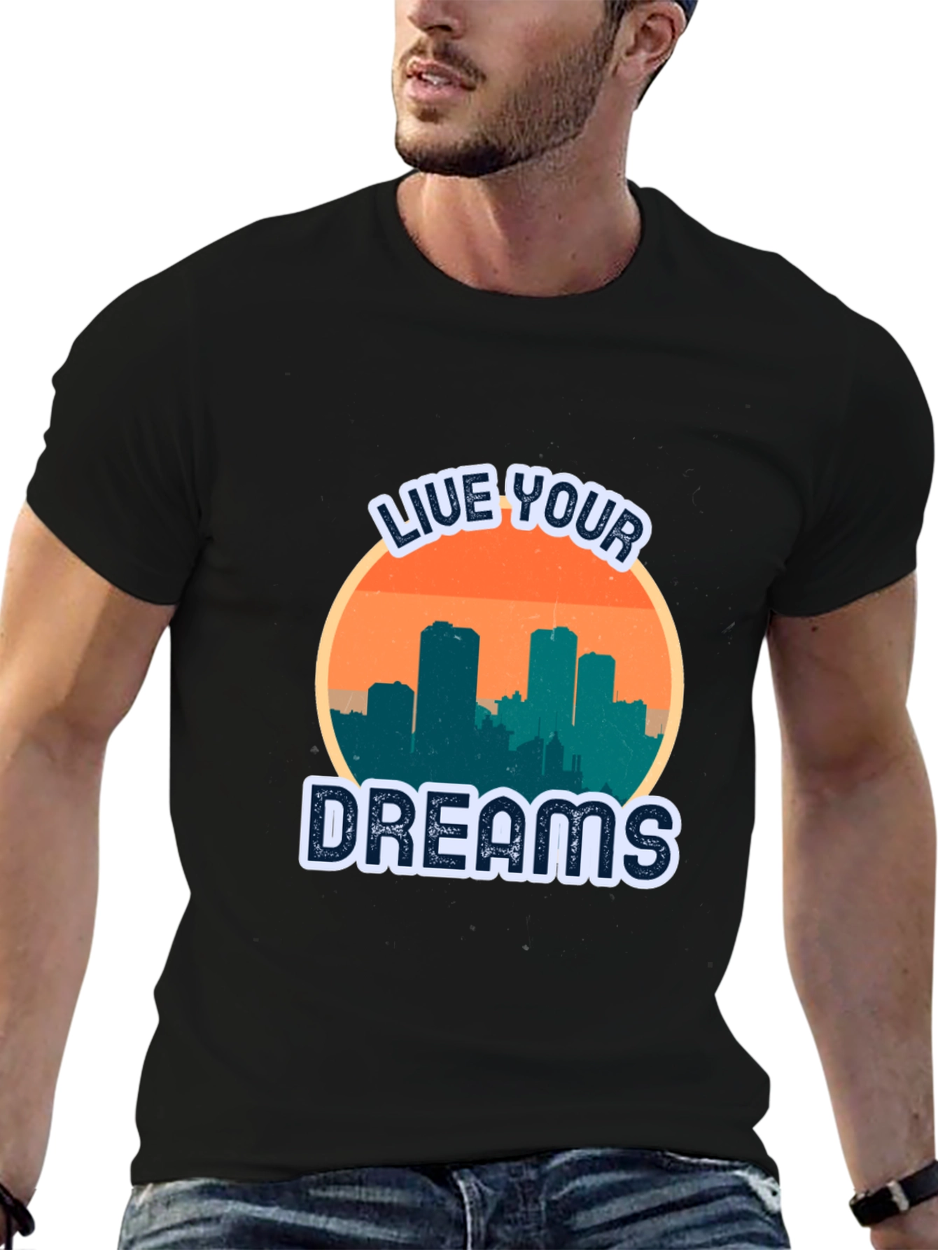 Black Live Your Dreams Graphic T-Shirt view 6