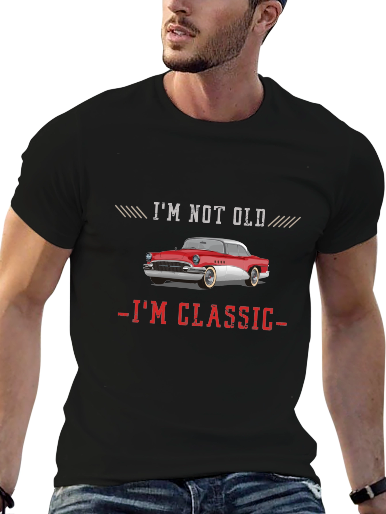 Black I'm Not Old I'm Classic Car T-Shirt view 6