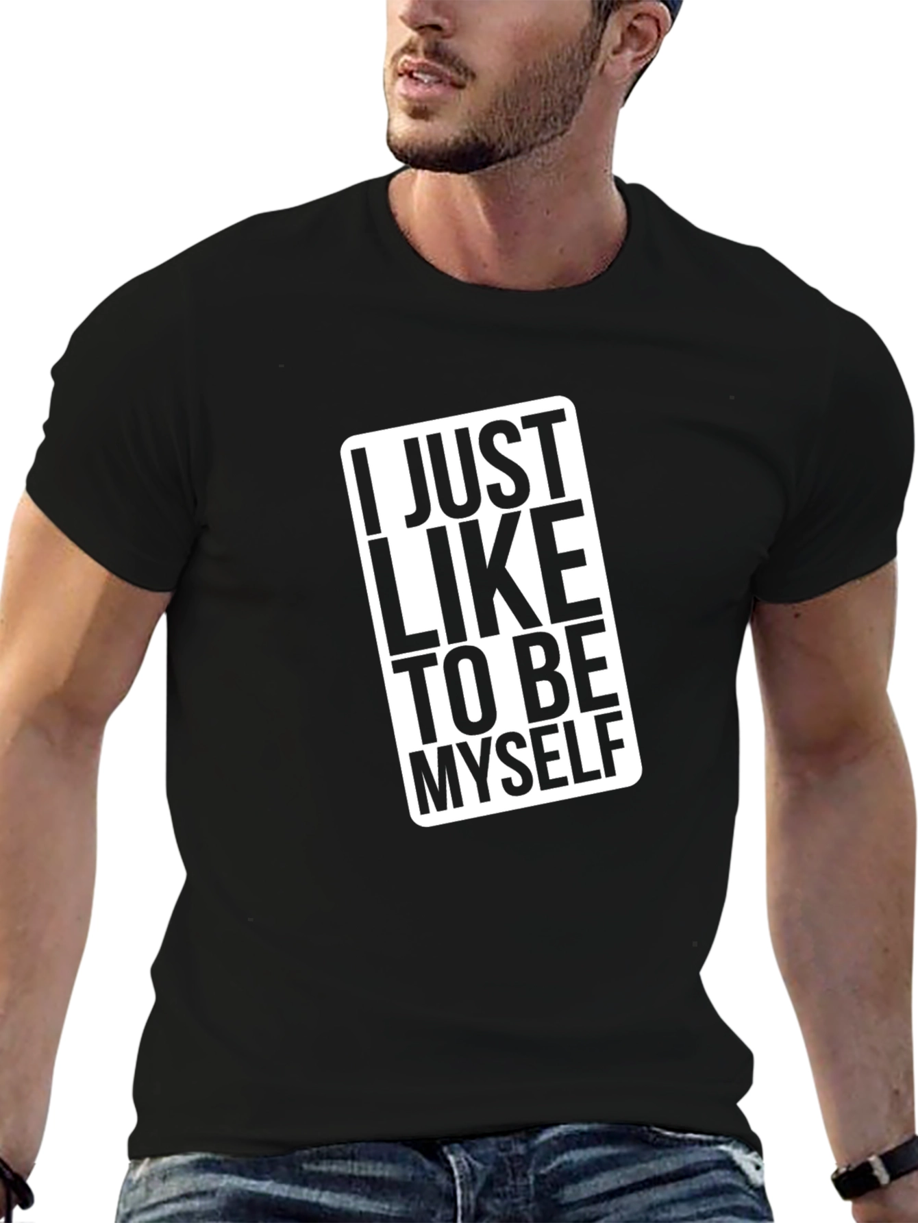 Black I Just Like To Be Myself T-Shirt view 6