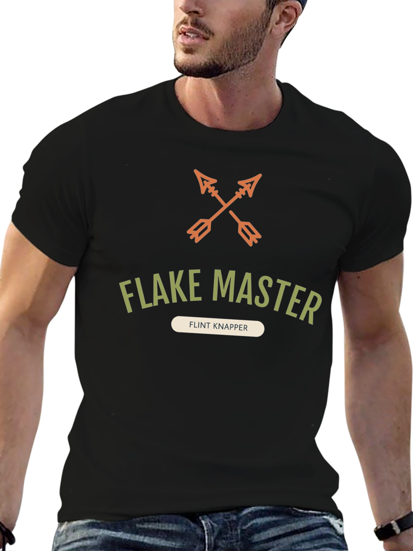 Black Flake Master Flint Knapper T-Shirt view 6