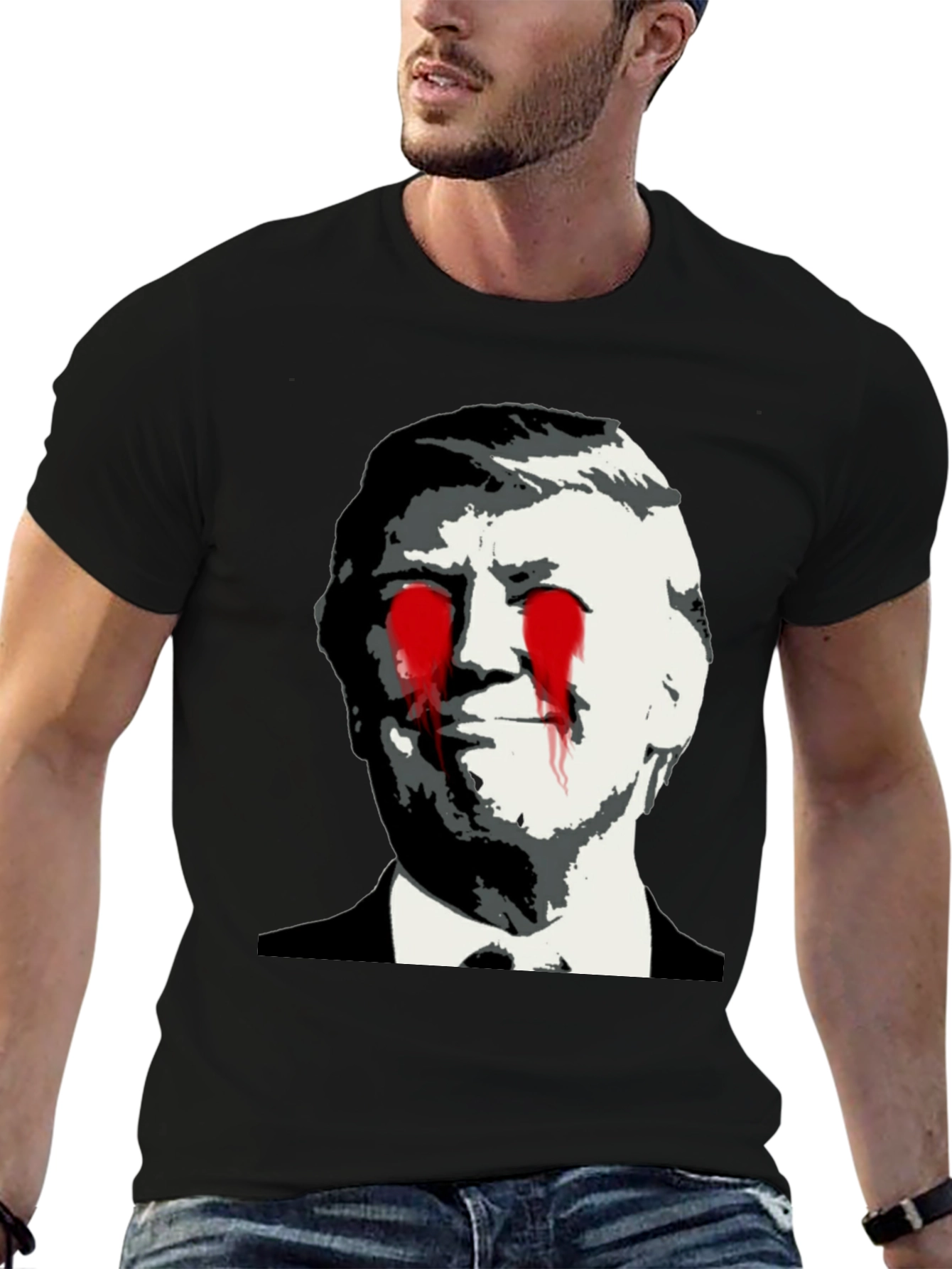Black Political Statement T-Shirt - Graphic Design view 6