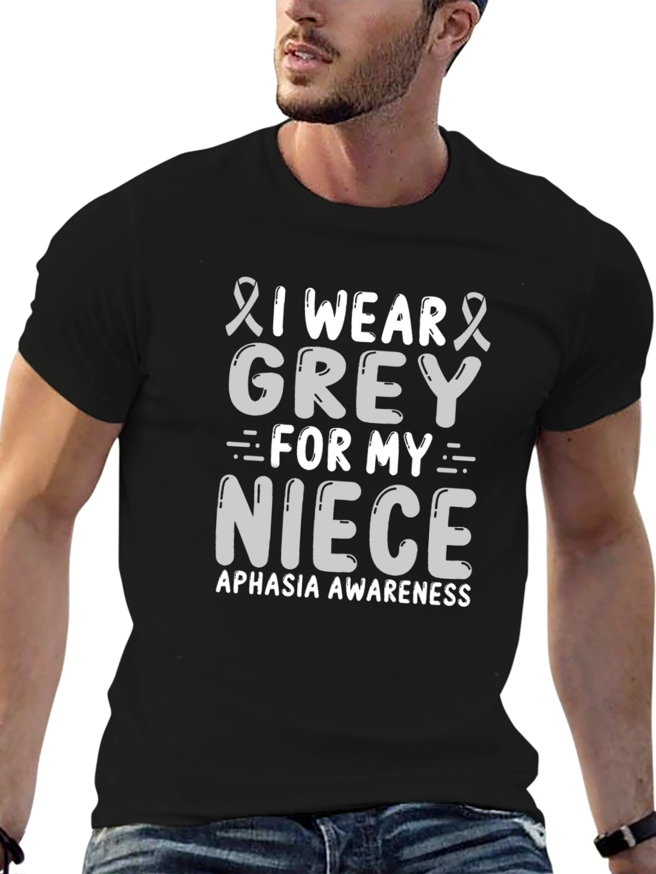 Grey Aphasia Awareness T-Shirt for Niece Support - 6