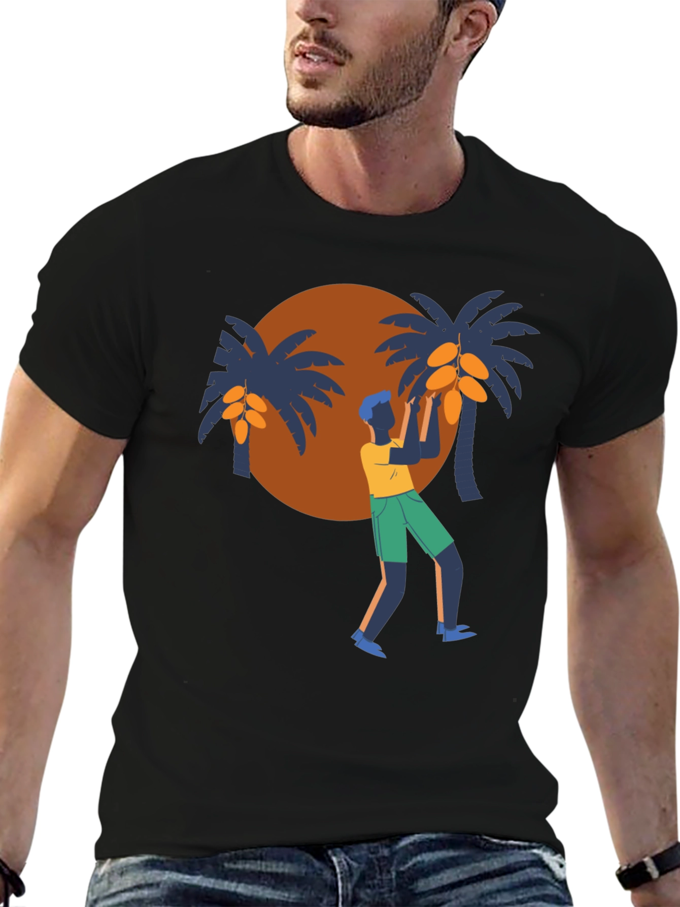 Black Tropical Harvest Black T-Shirt view 6