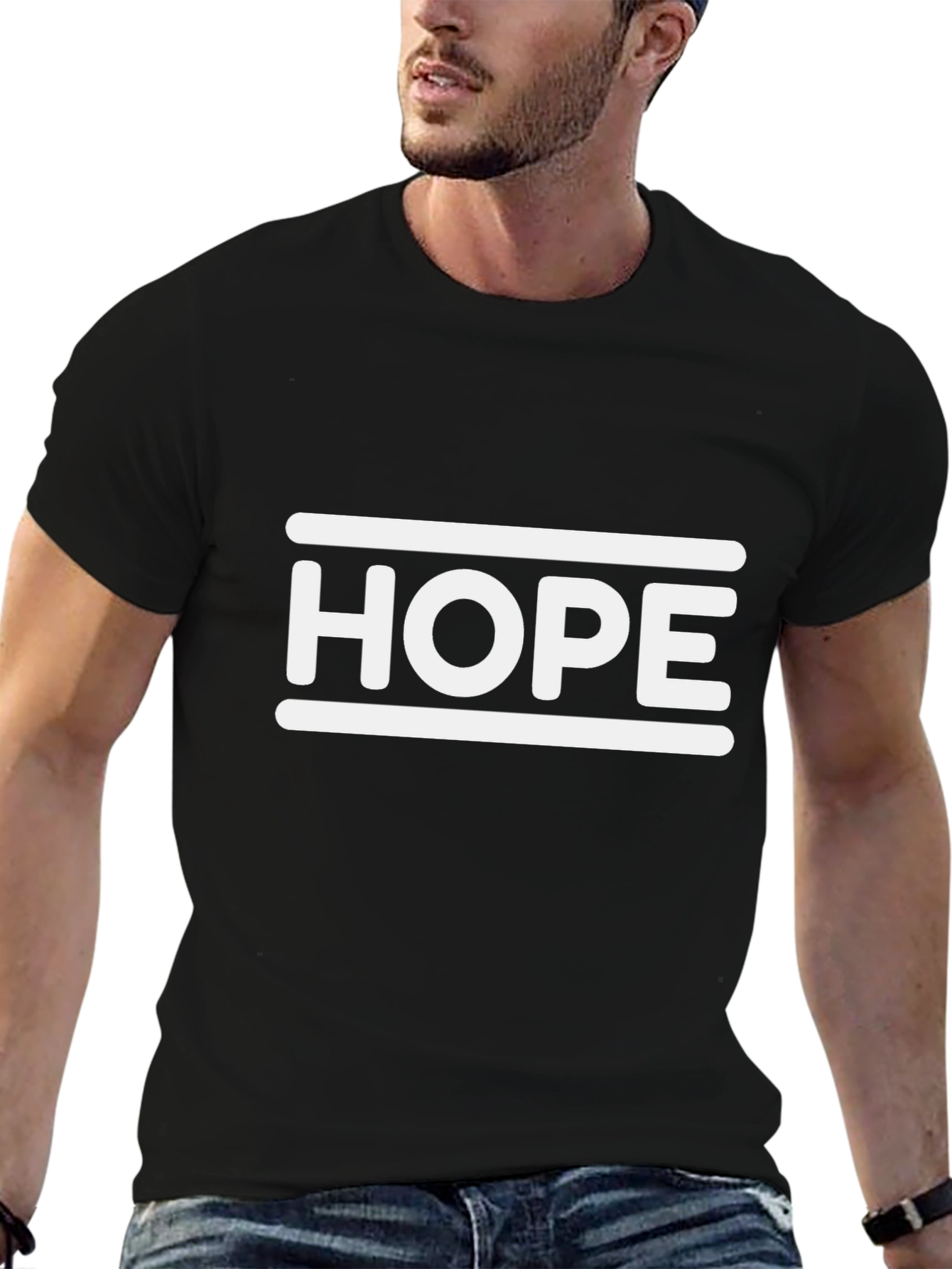 Black Hope Graphic Tee - Unisex Black T-Shirt view 6