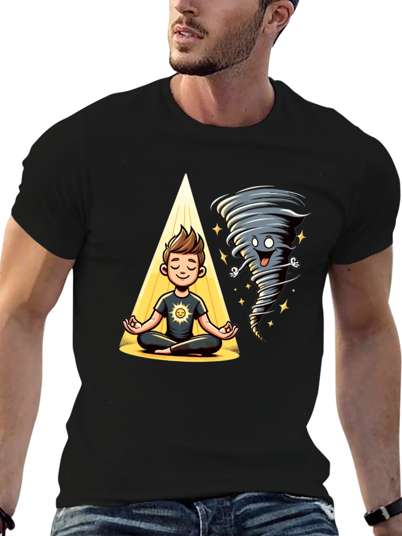 Black Zen Tornado T-Shirt - Balance & Humor view 6