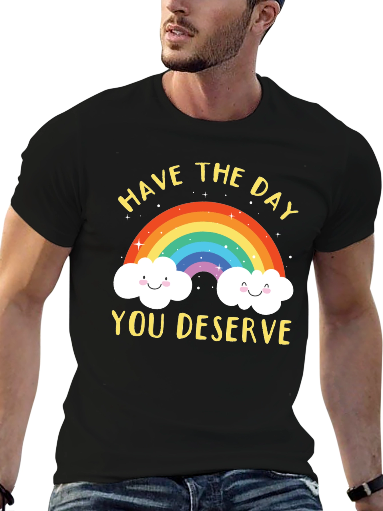 Black Rainbow Graphic T-Shirt - Have the Day You Deserve view 6