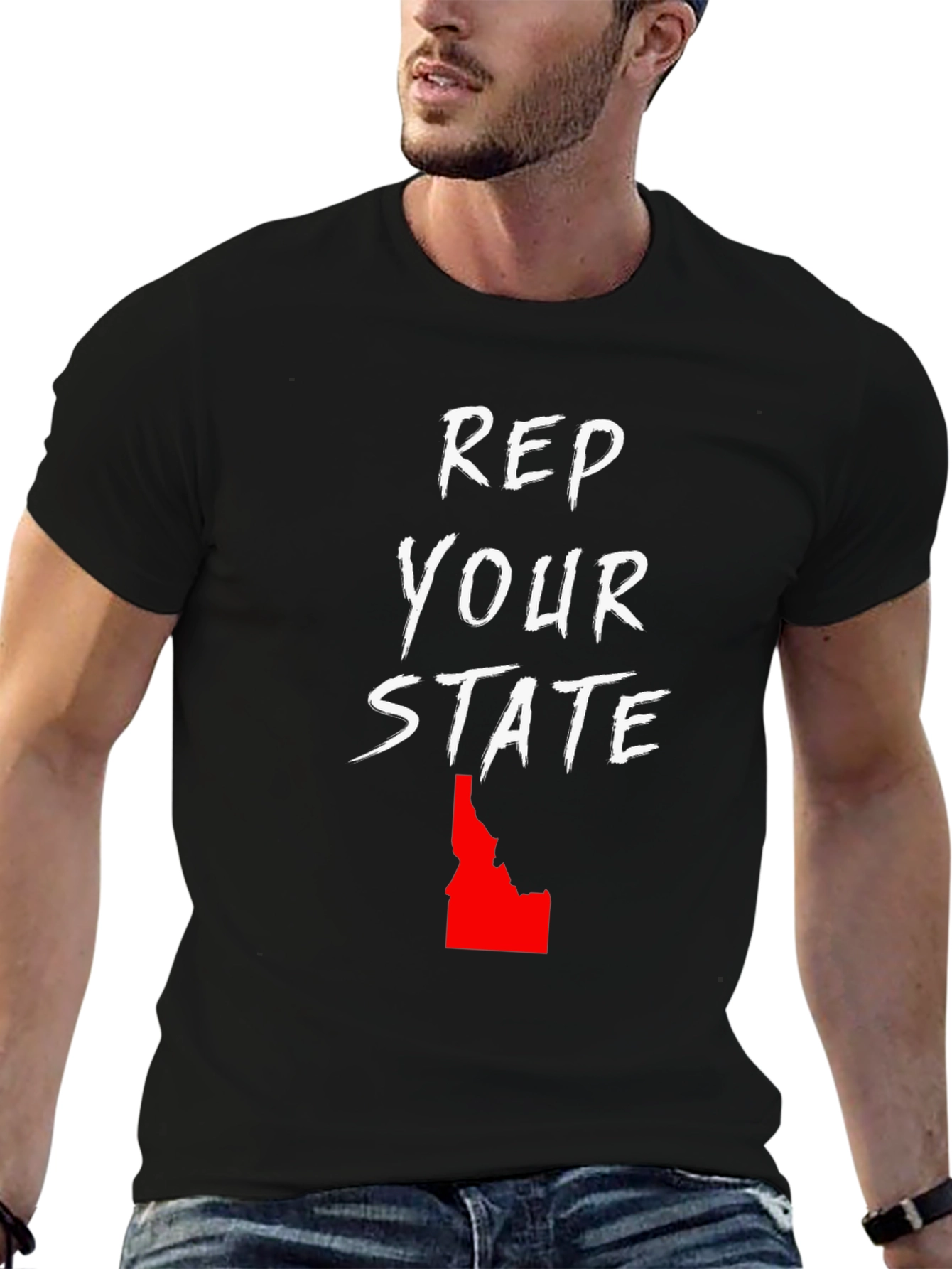 Black Rep Your State Graphic T-Shirt view 6