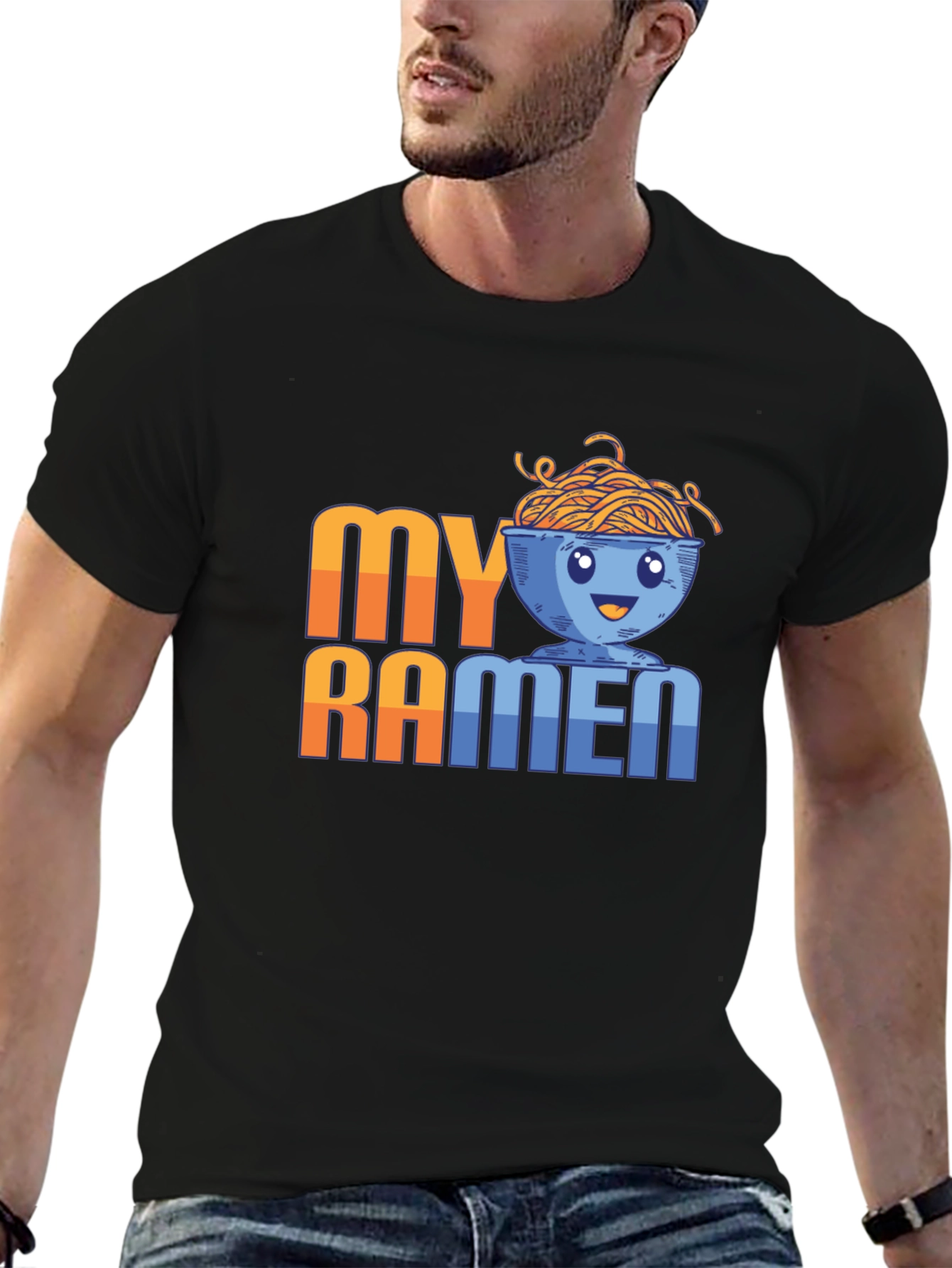 Black My Ramen Funny T-Shirt Graphic Tee view 6