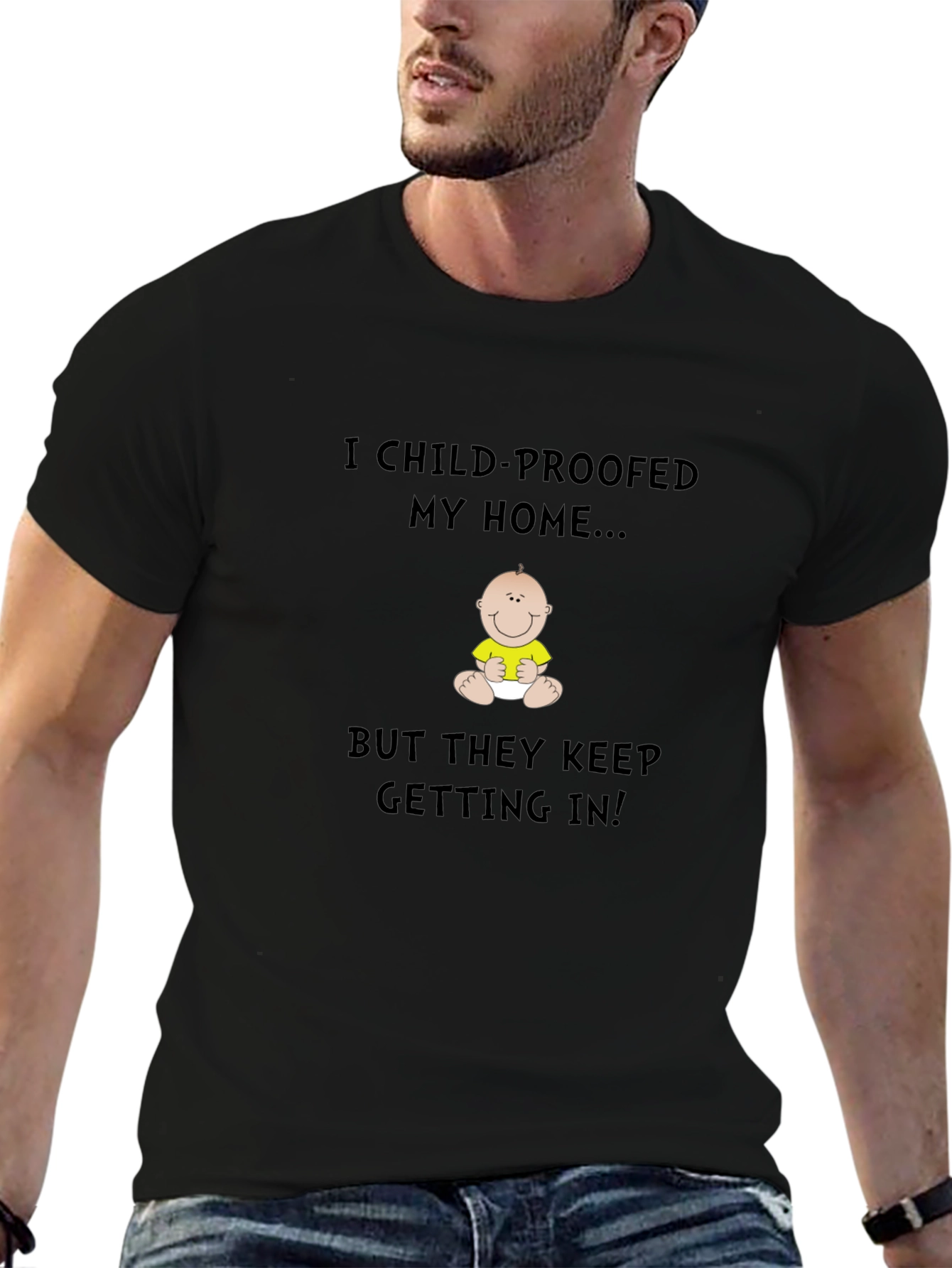 Black Child-Proofed My Home T-Shirt view 6