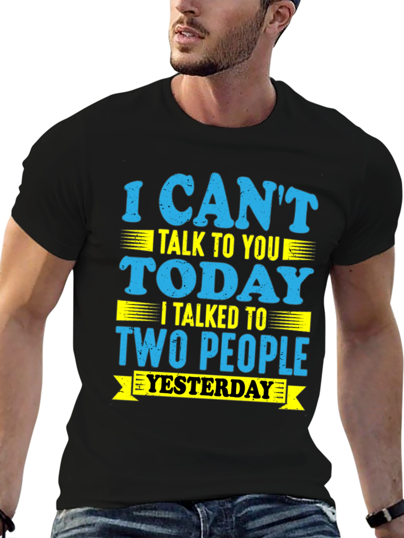 Black Funny 'I Can't Talk Today' Graphic Tee view 6