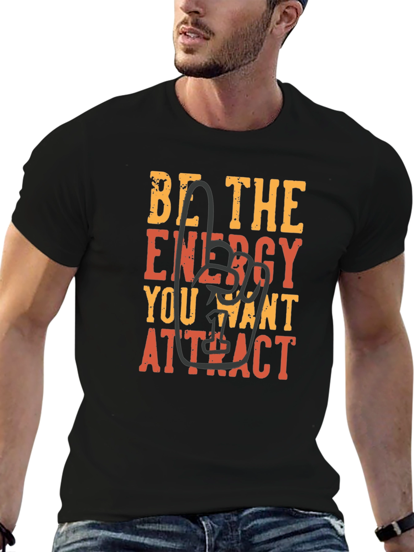 Black Be The Energy T-Shirt - Motivational Graphic Tee view 6