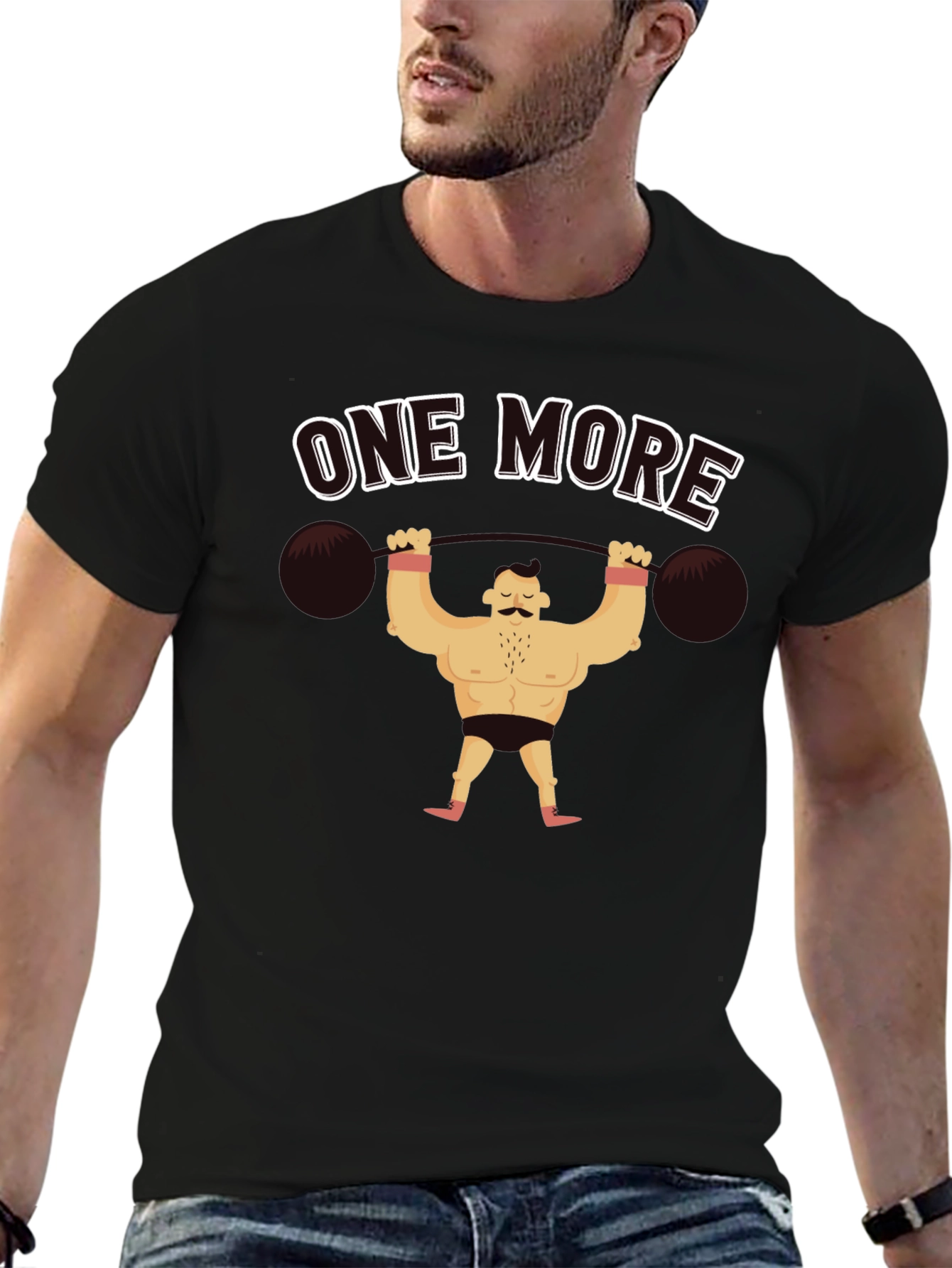 Black One More Gym T-Shirt view 6