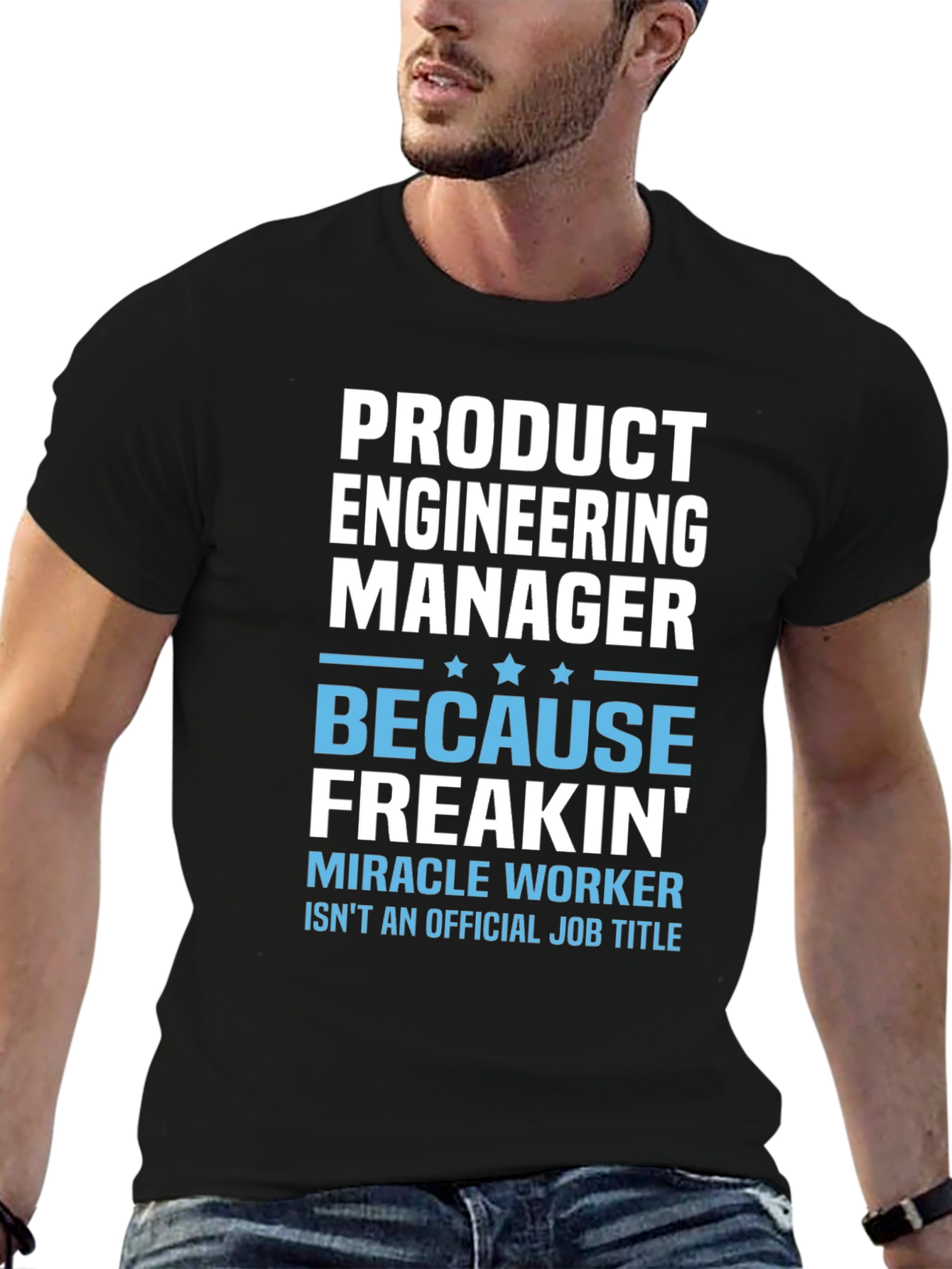 Black Product Engineering Manager T-Shirt view 6