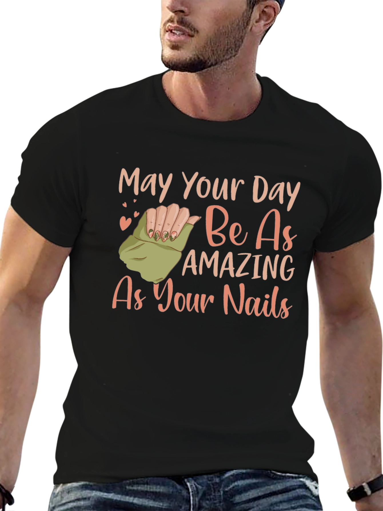 Black Amazing Nails T-Shirt view 6