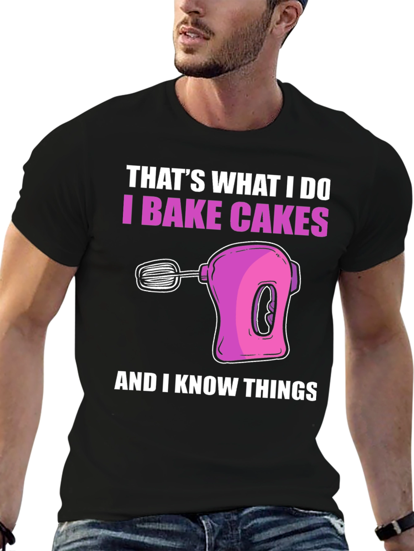 Black I Bake Cakes T-Shirt view 6