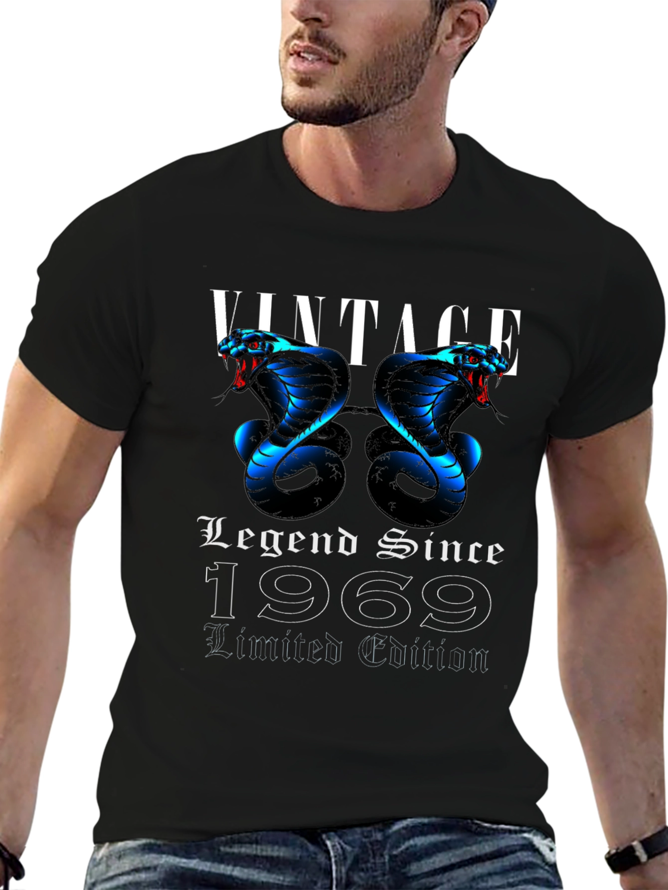Black Vintage Cobra Legend 1969 Limited Edition Black T-Shirt view 6