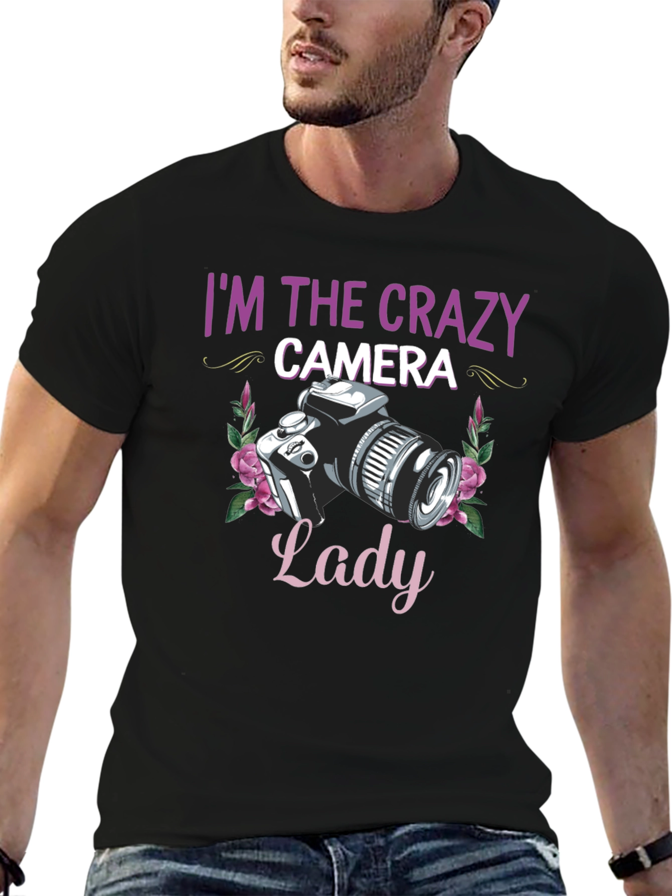Crazy Camera Lady Graphic T-Shirt - 6