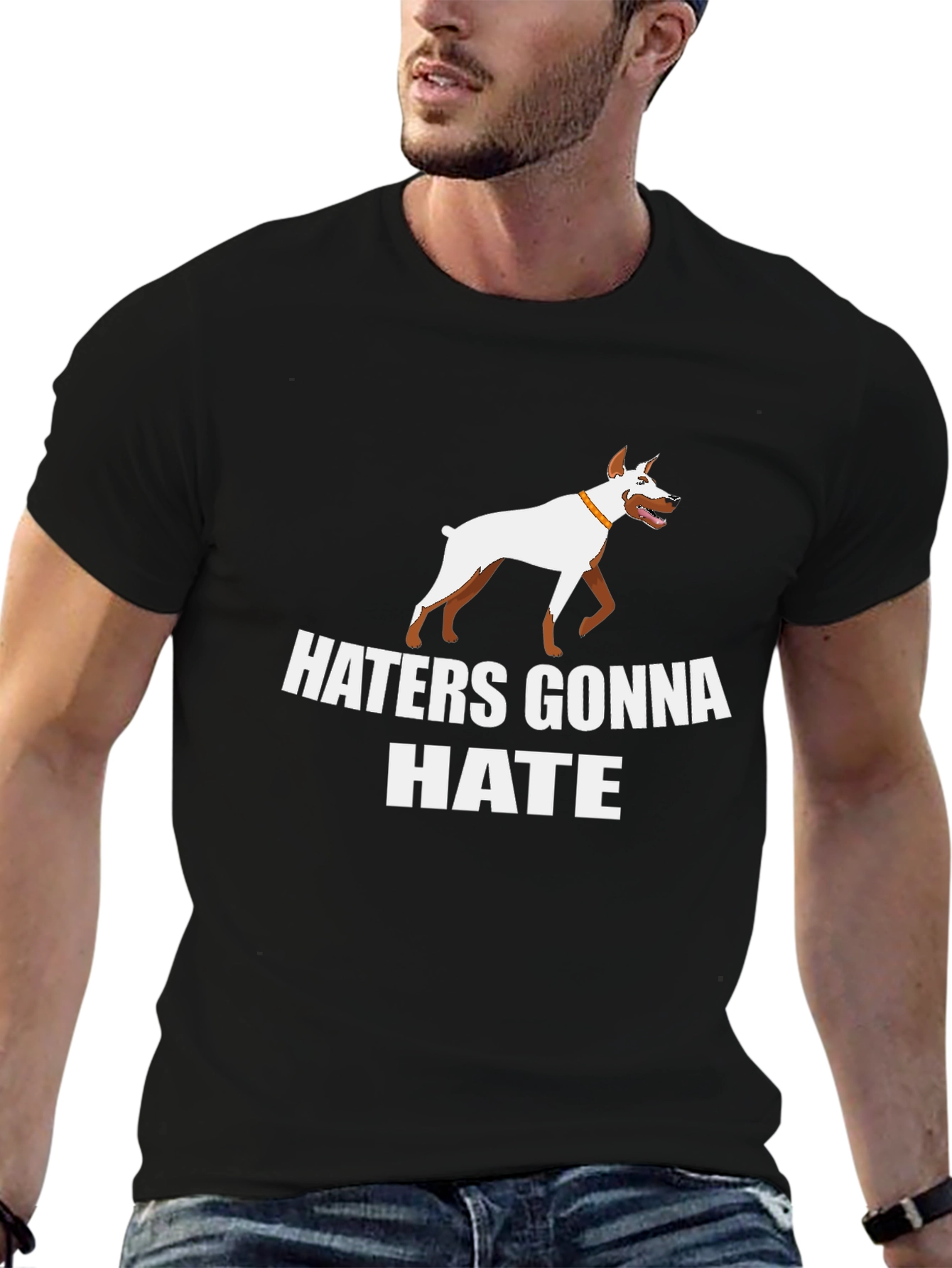 Black Haters Gonna Hate Dog Graphic T-Shirt view 6